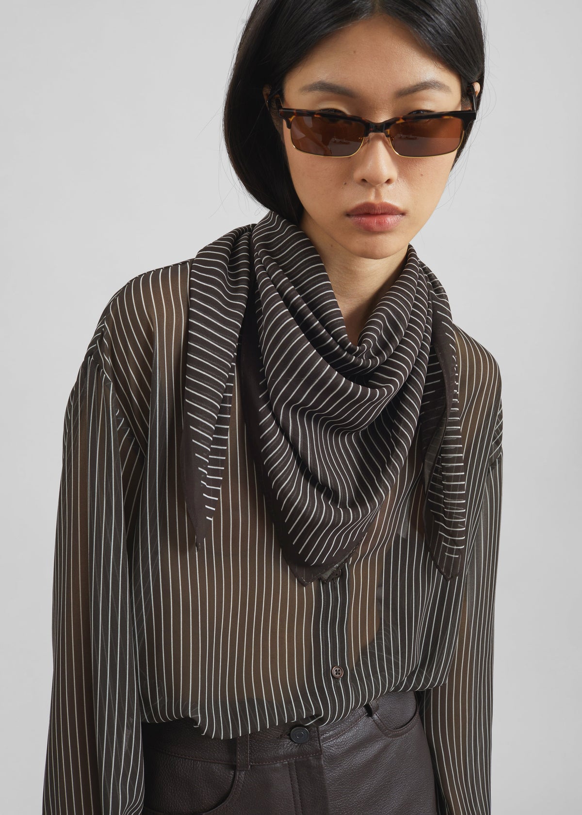 Peri Striped Shirt - Brown/White Stripe - 4