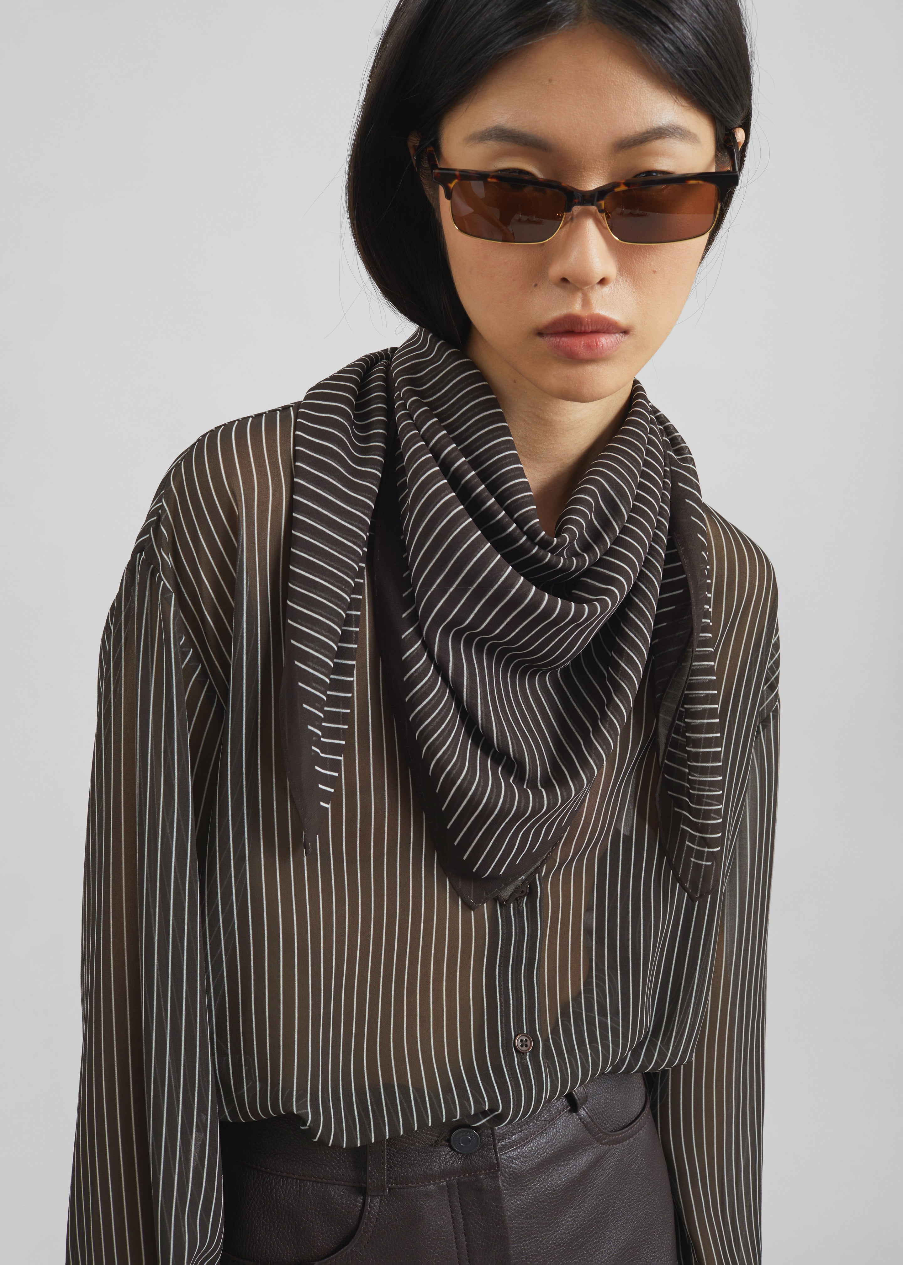 Peri Striped Shirt - Brown/White Stripe - 4