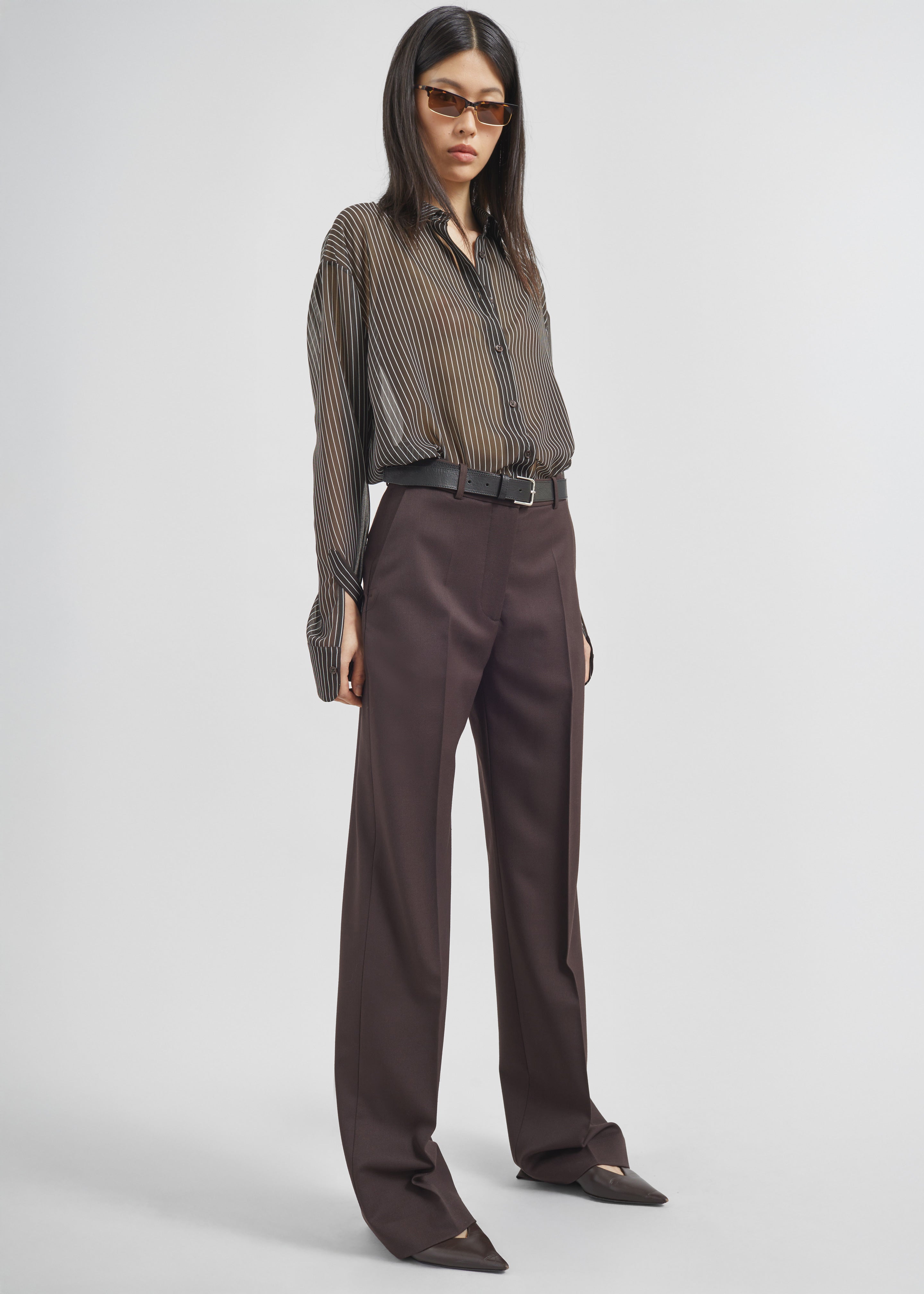 Peri Striped Shirt - Brown/White Stripe - 9