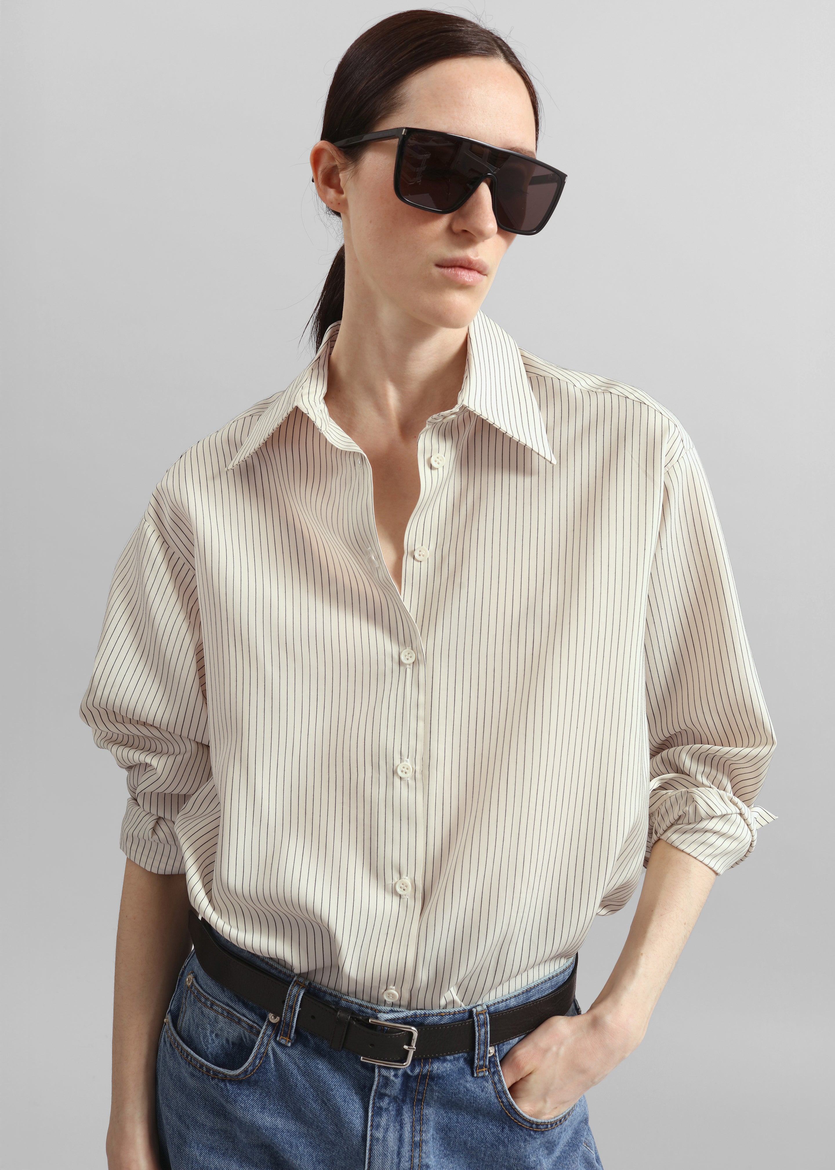 Peri Striped Shirt - Ivory/Black - 6