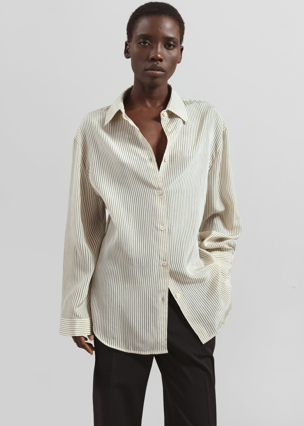 Peri Striped Shirt - Ivory/Black - 1