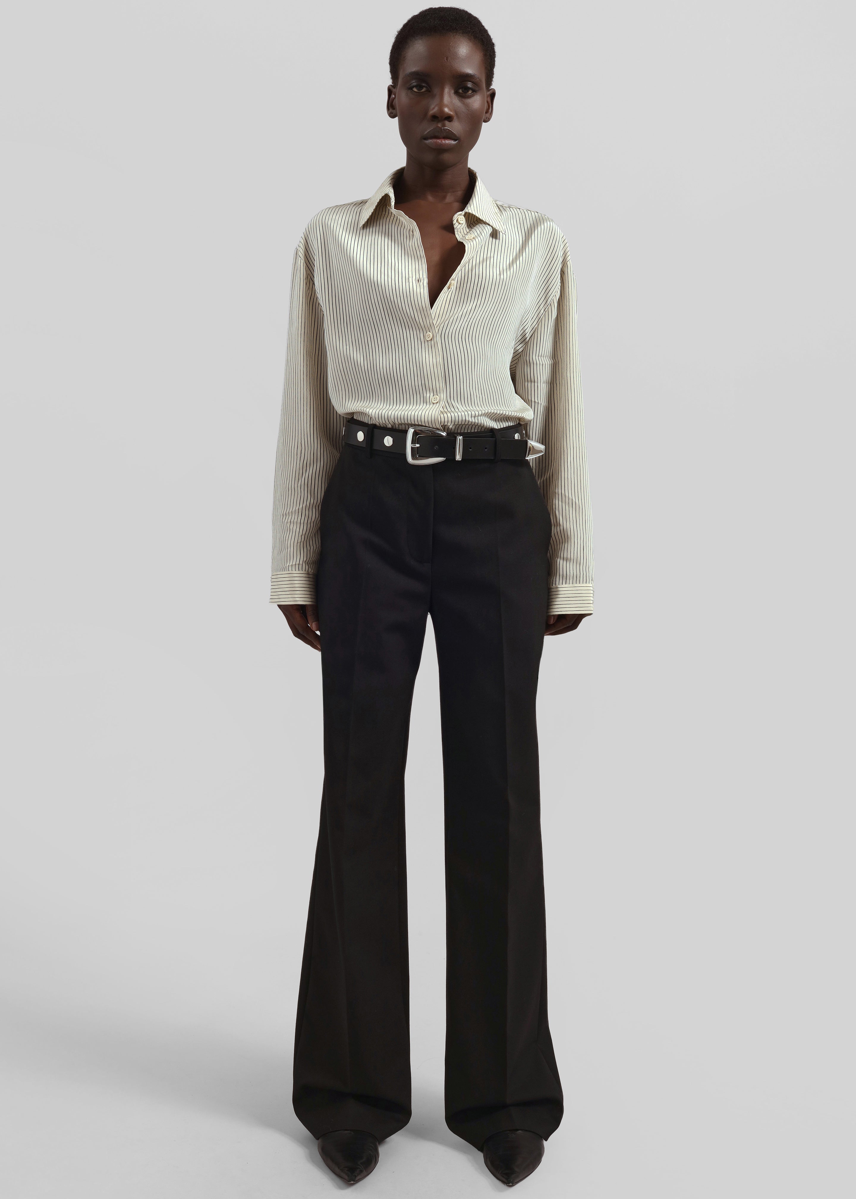 Peri Striped Shirt - Ivory/Black - 2