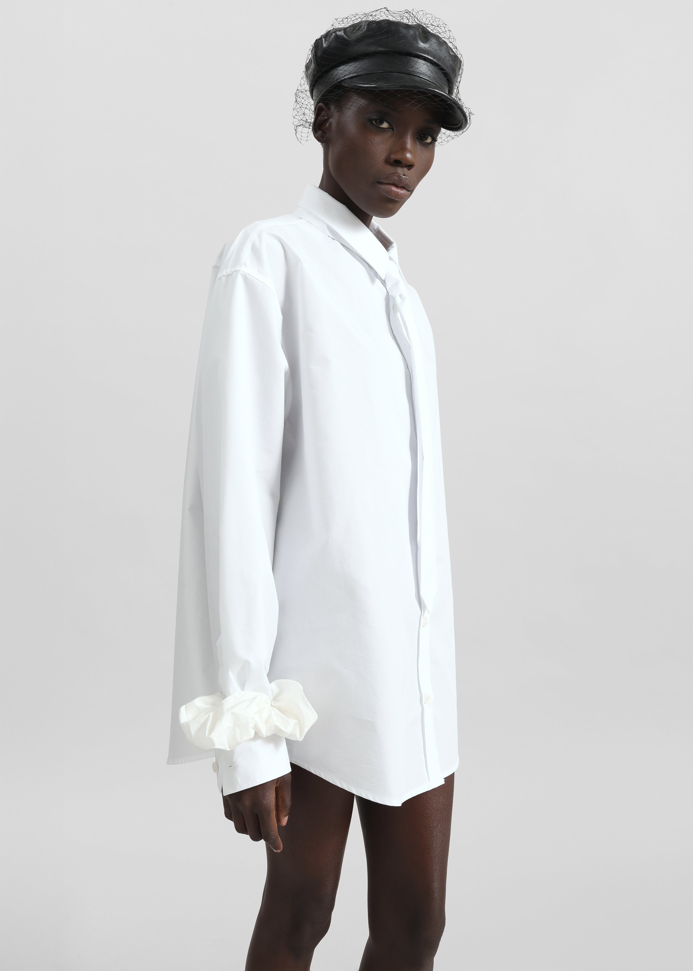 Perna Tie Neck Shirt - White - 2