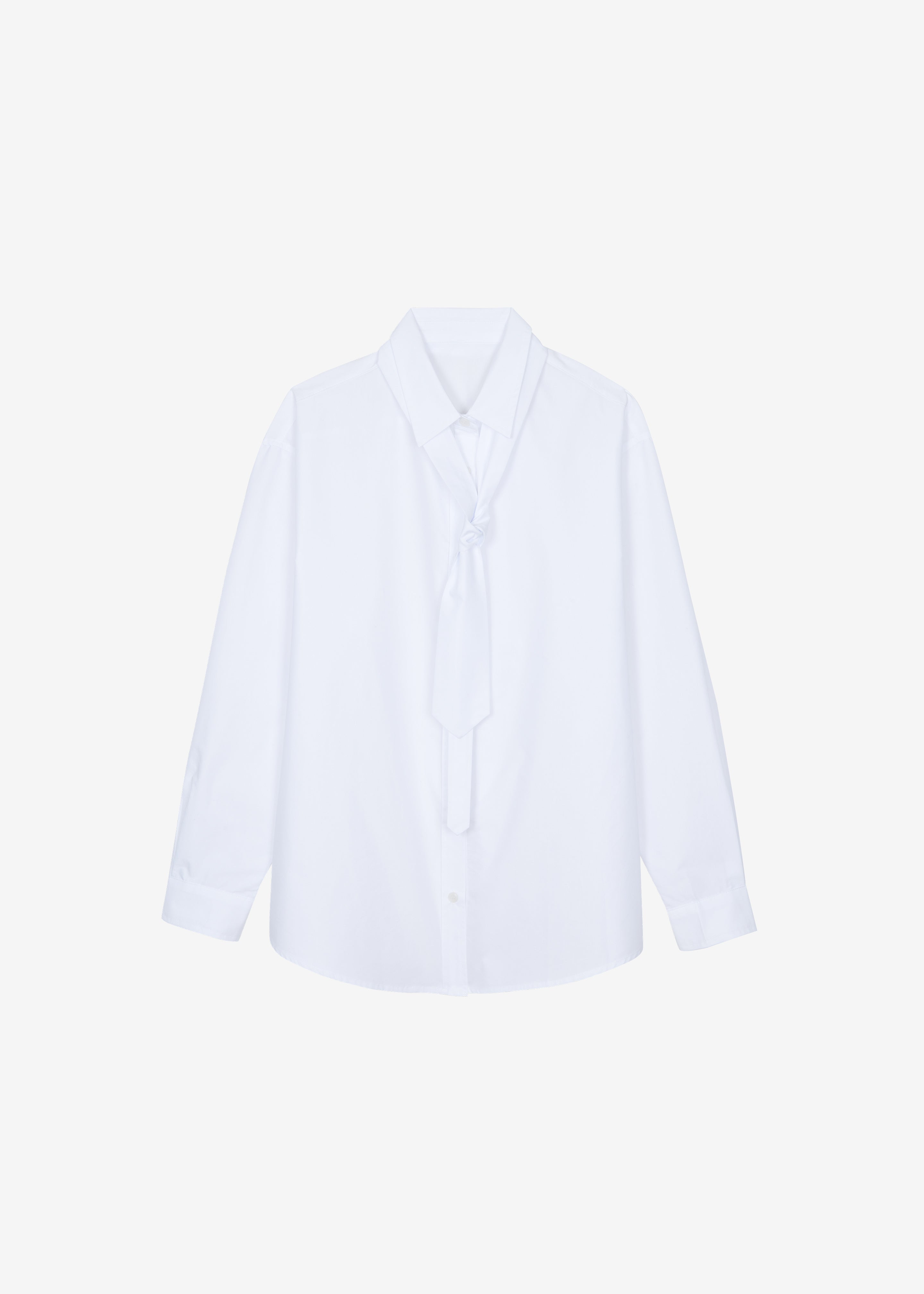Perna Tie Neck Shirt - White - 9