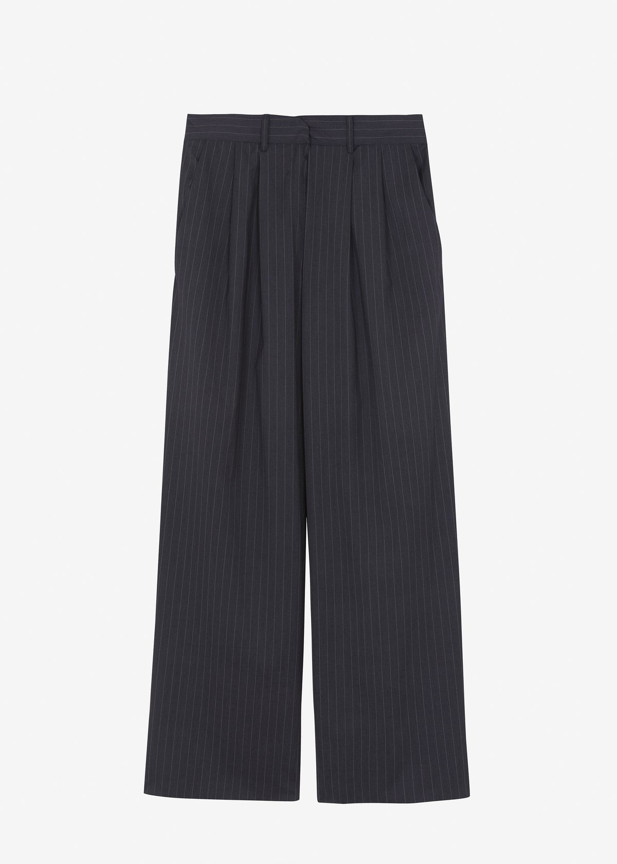 Peyton Pleated Pants - Grey Pinstripe - 10