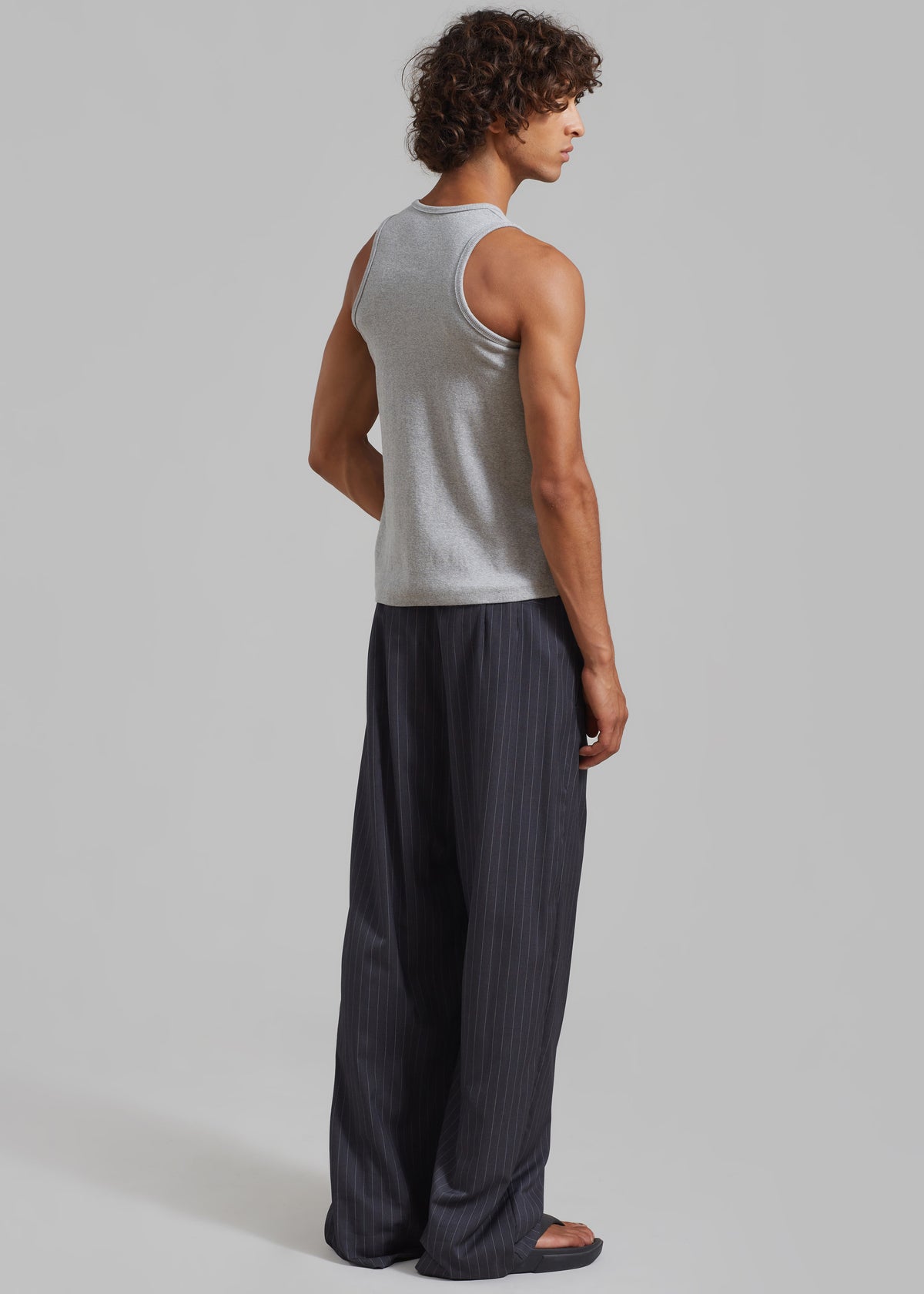 Peyton Pleated Pants - Grey Pinstripe - 9