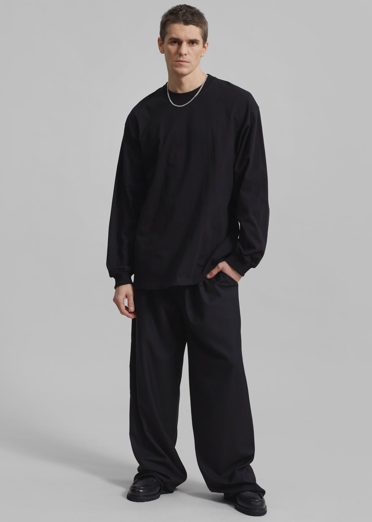 Peyton Pleated Pants - Black - 2
