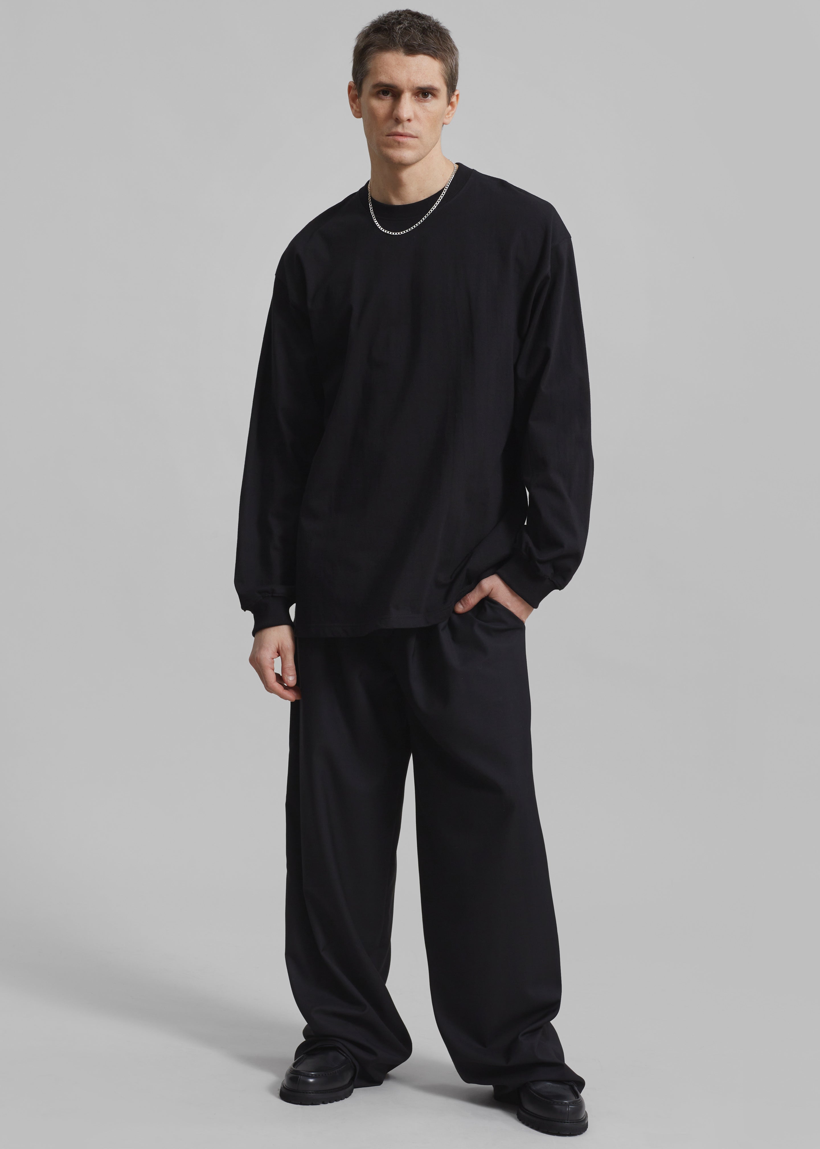 Peyton Pleated Pants - Black - 2