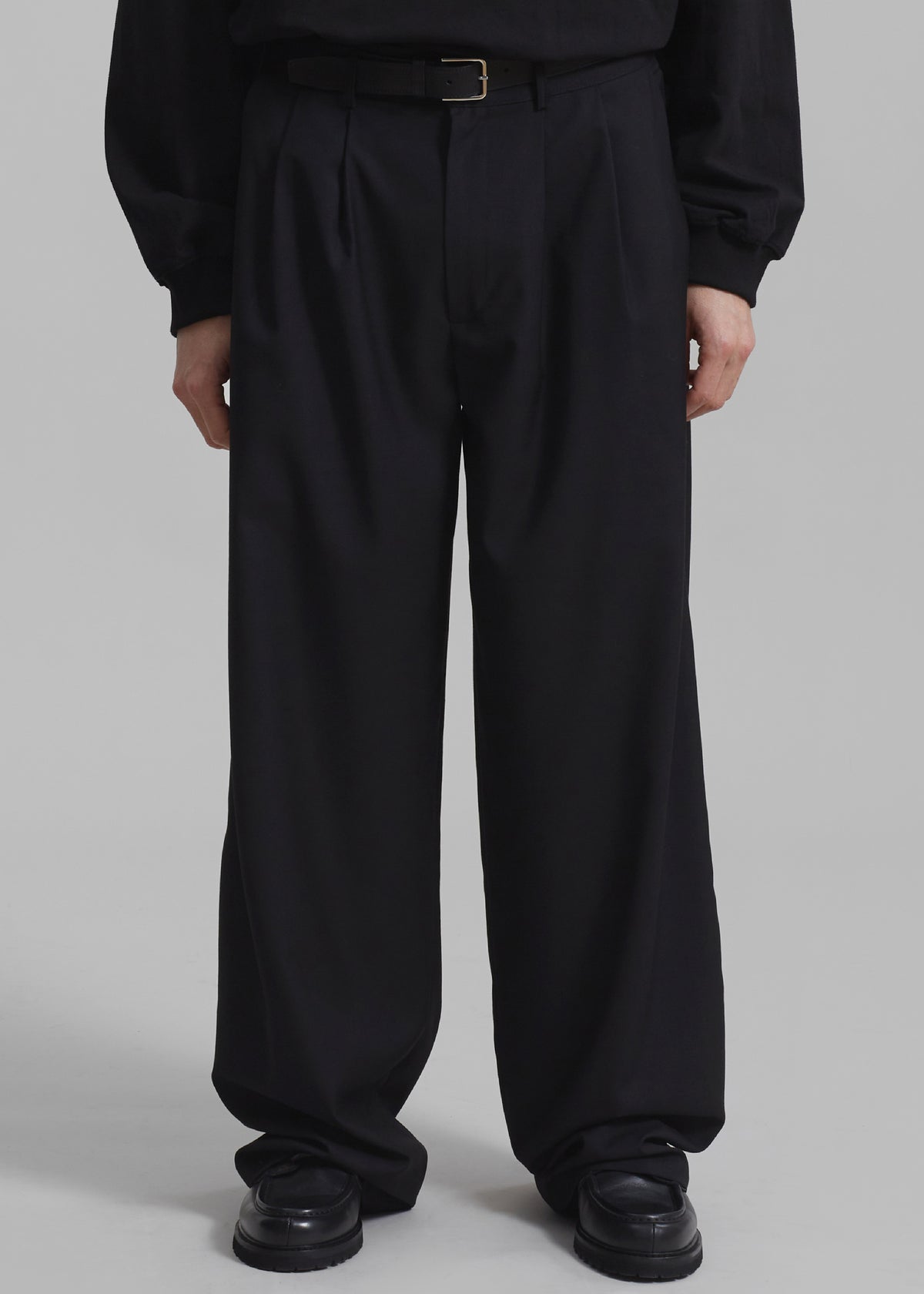 Peyton Pleated Pants - Black - 1