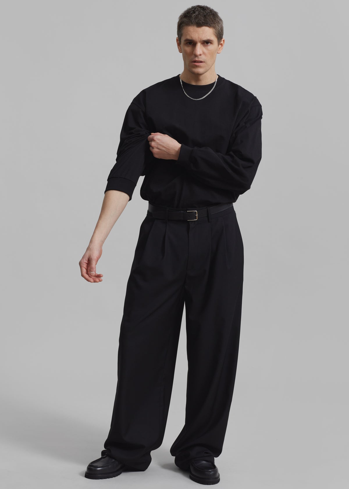 Peyton Pleated Pants - Black - 5