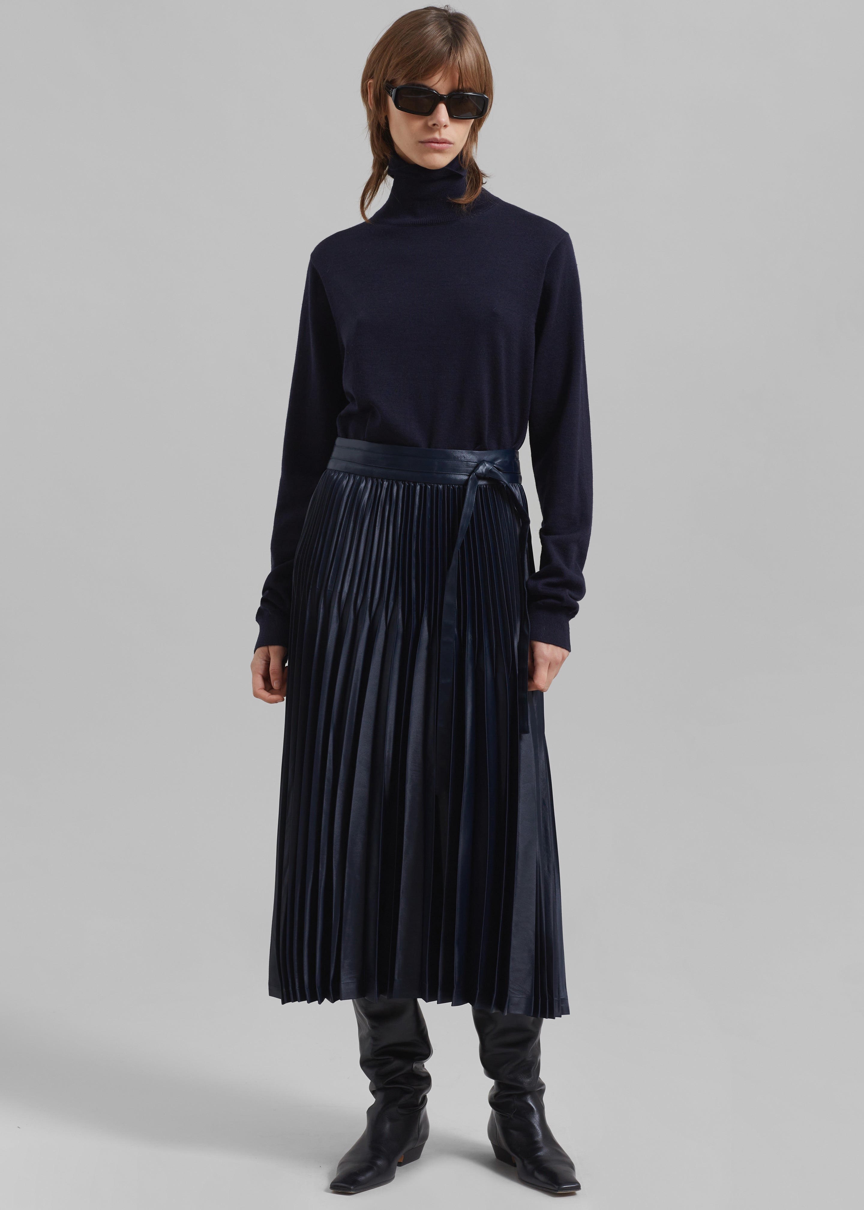 3.1 Phillip Lim Chintz Pleated Skirt - Midnight - 5