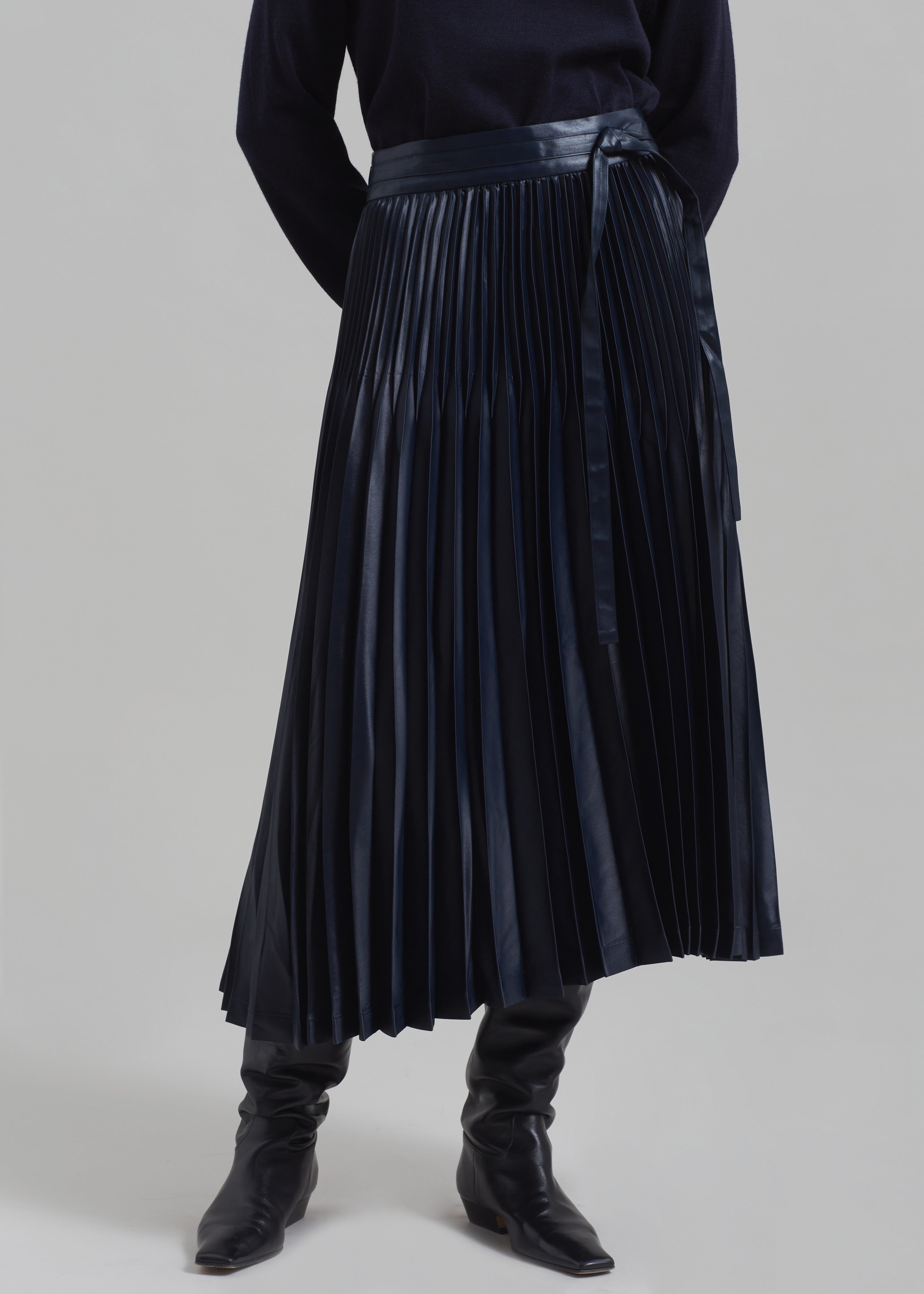 3.1 Phillip Lim Chintz Pleated Skirt - Midnight - 2