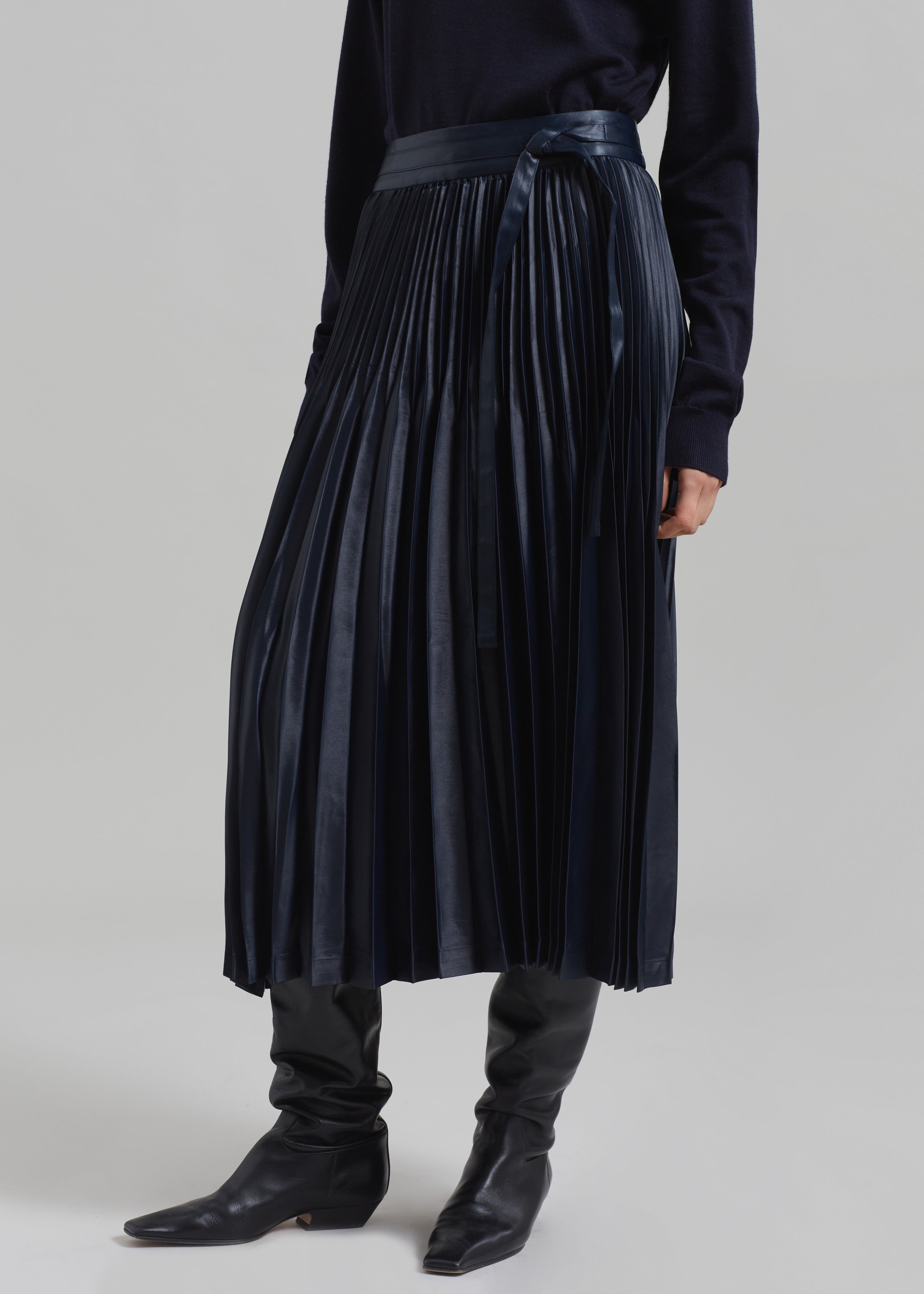 3.1 Phillip Lim Chintz Pleated Skirt - Midnight - 4