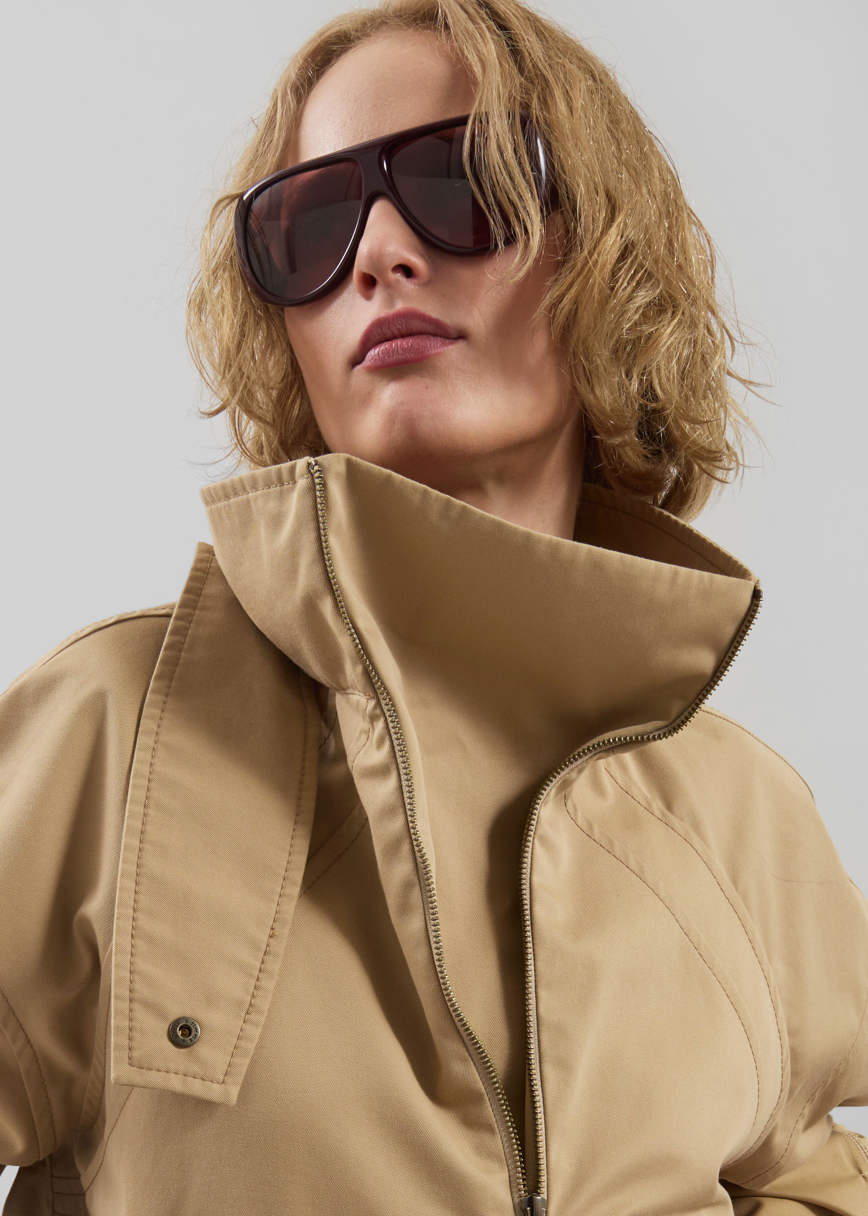 Port Tanger Gambia Sunglasses - Crimson Acetate/Tobacco Lens - 4