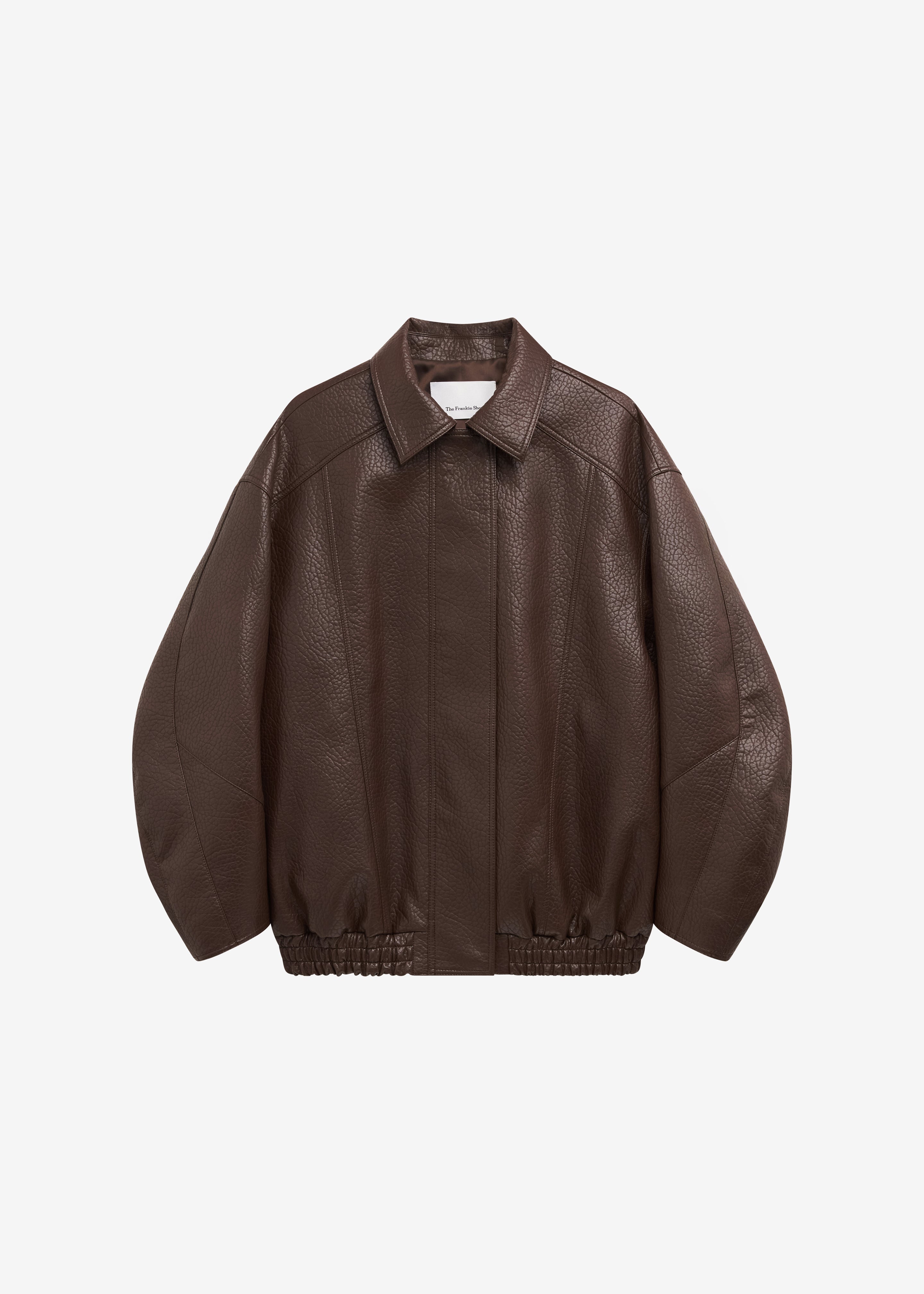 Prescott Grained Faux Leather Jacket - Brown - 9