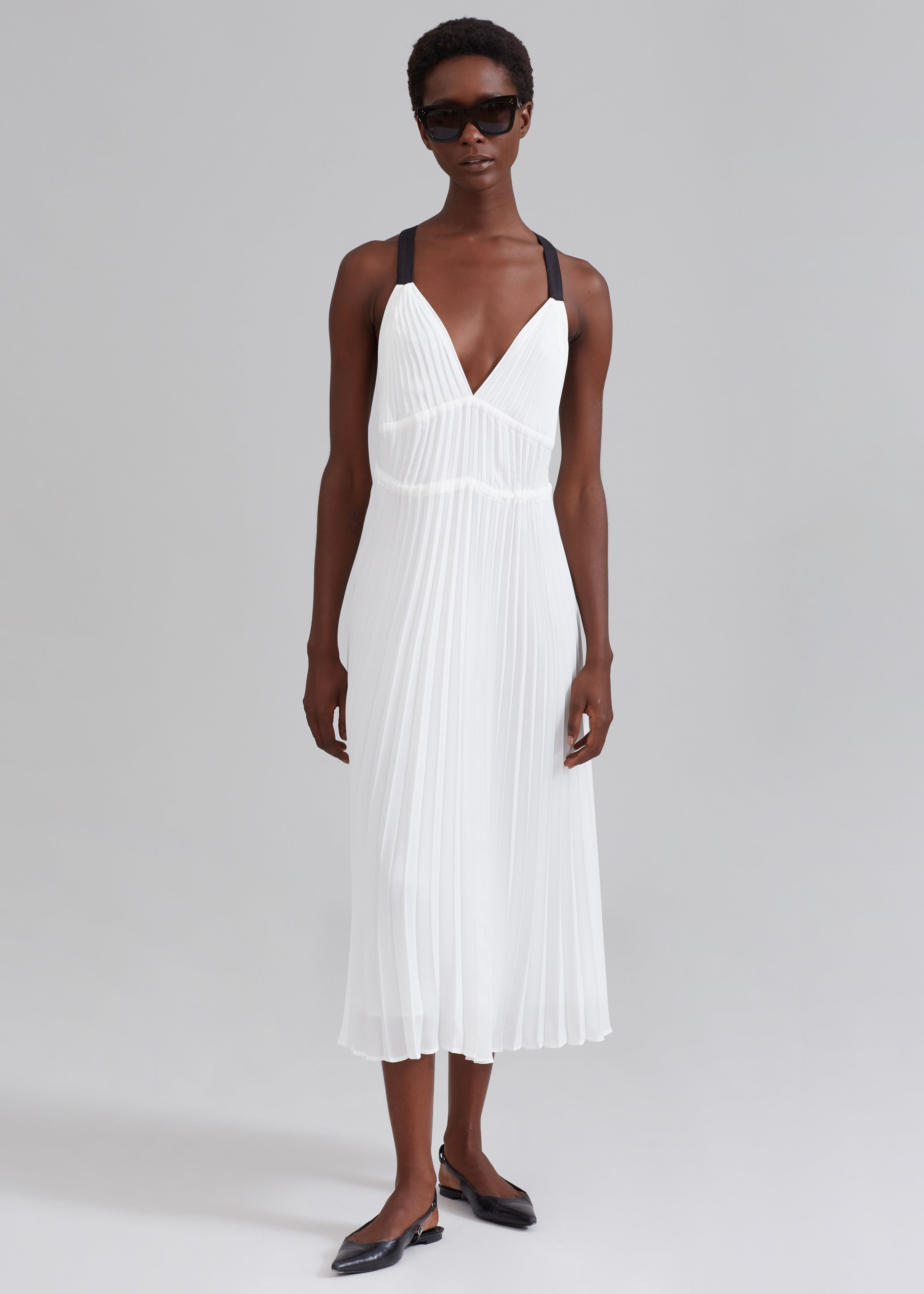 Proenza Schouler White Label Broomstick Pleated Tank Dress - Off White - 4