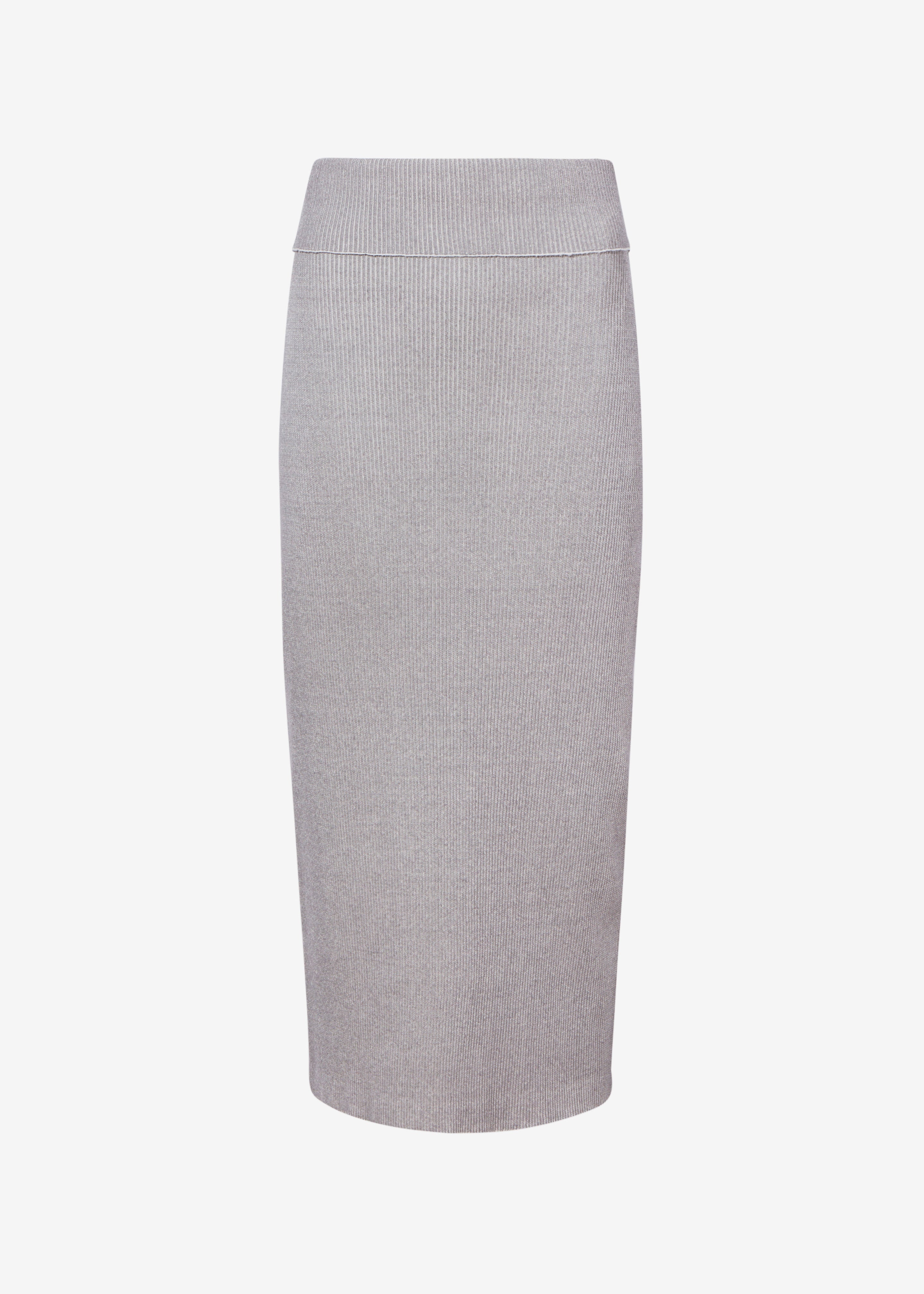 Proenza Schouler White Label Willow Skirt In Plaited Rib Knits - Fog/Off White - 7