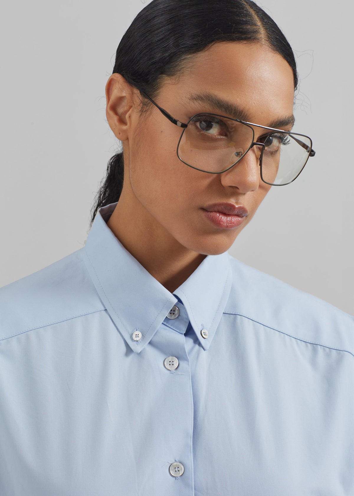 Quenin Sleeveless Button Down Shirt - Light Blue - 6