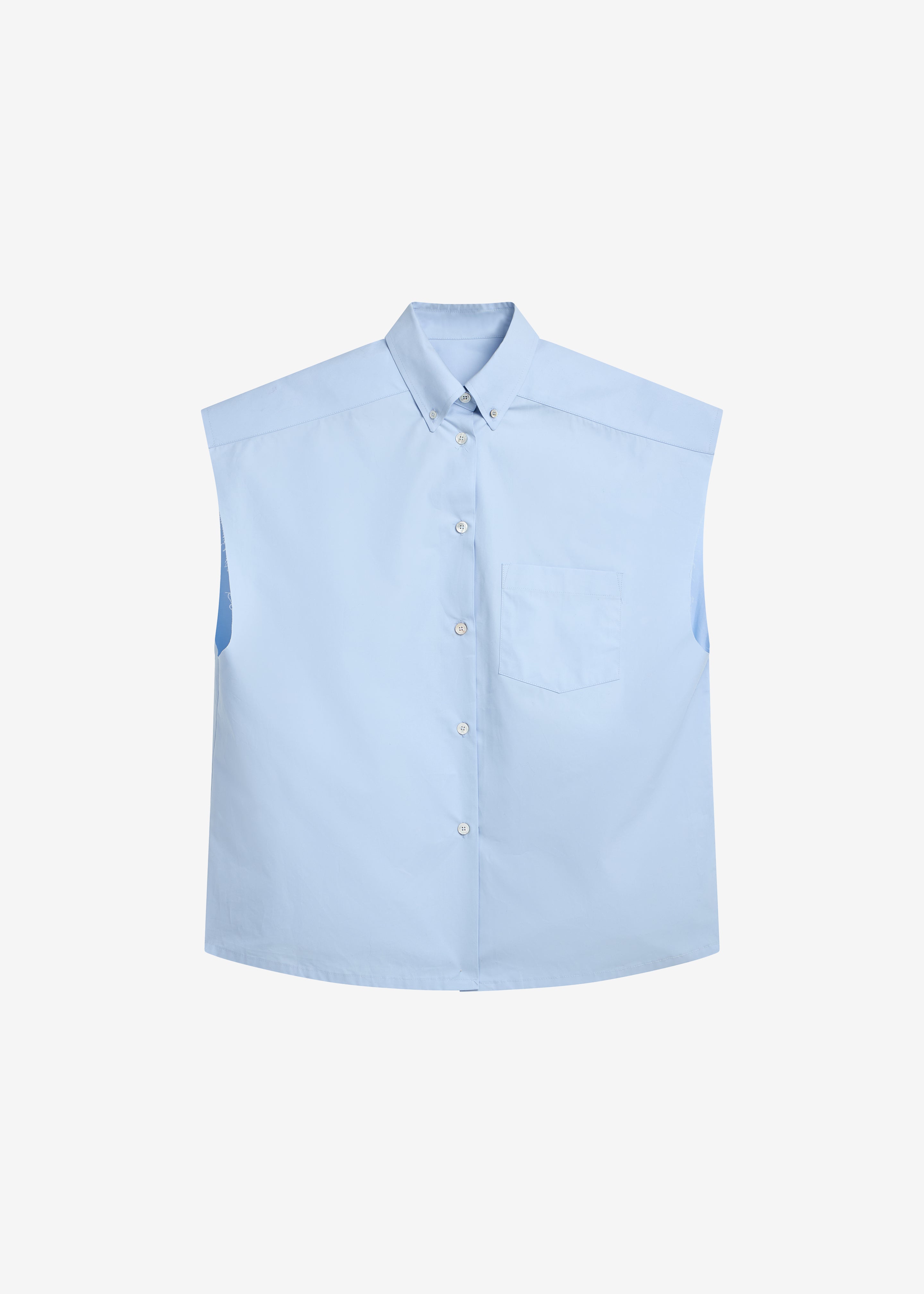 Quenin Sleeveless Button Down Shirt - Light Blue - 8