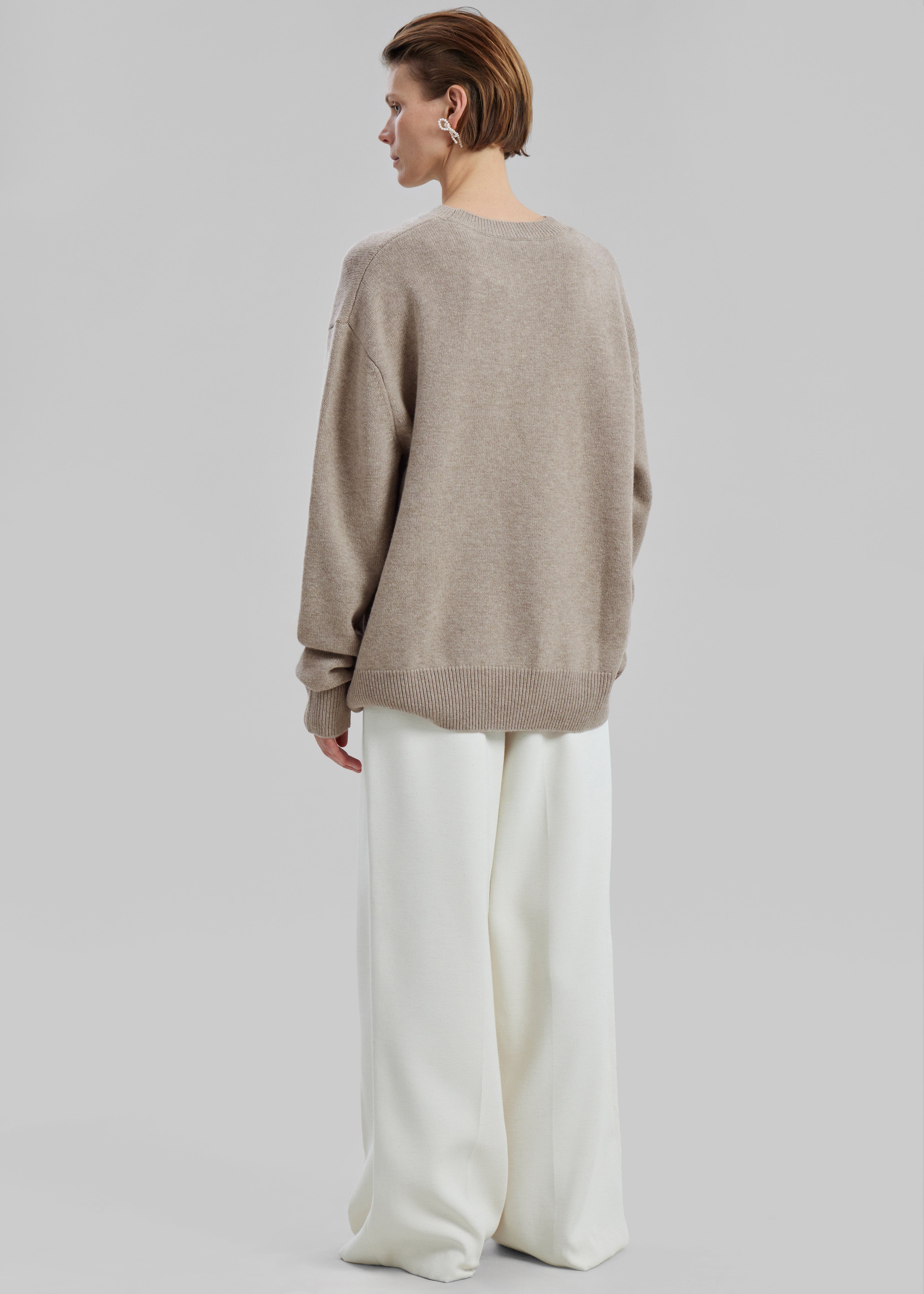 Quinton Crew Neck Sweater - Beige Melange - 6