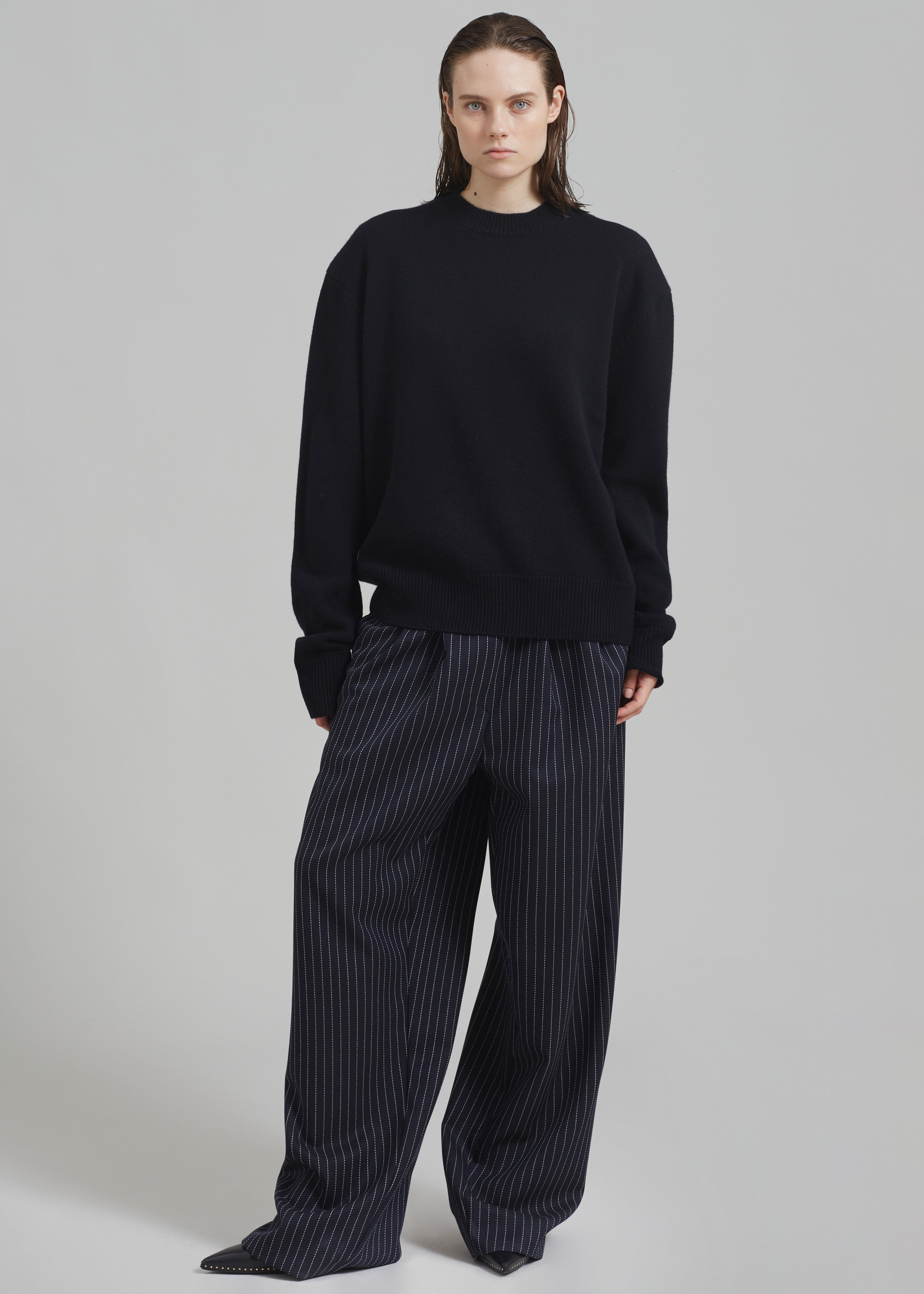 Rafaela Padded Knit Sweater - Black - 8
