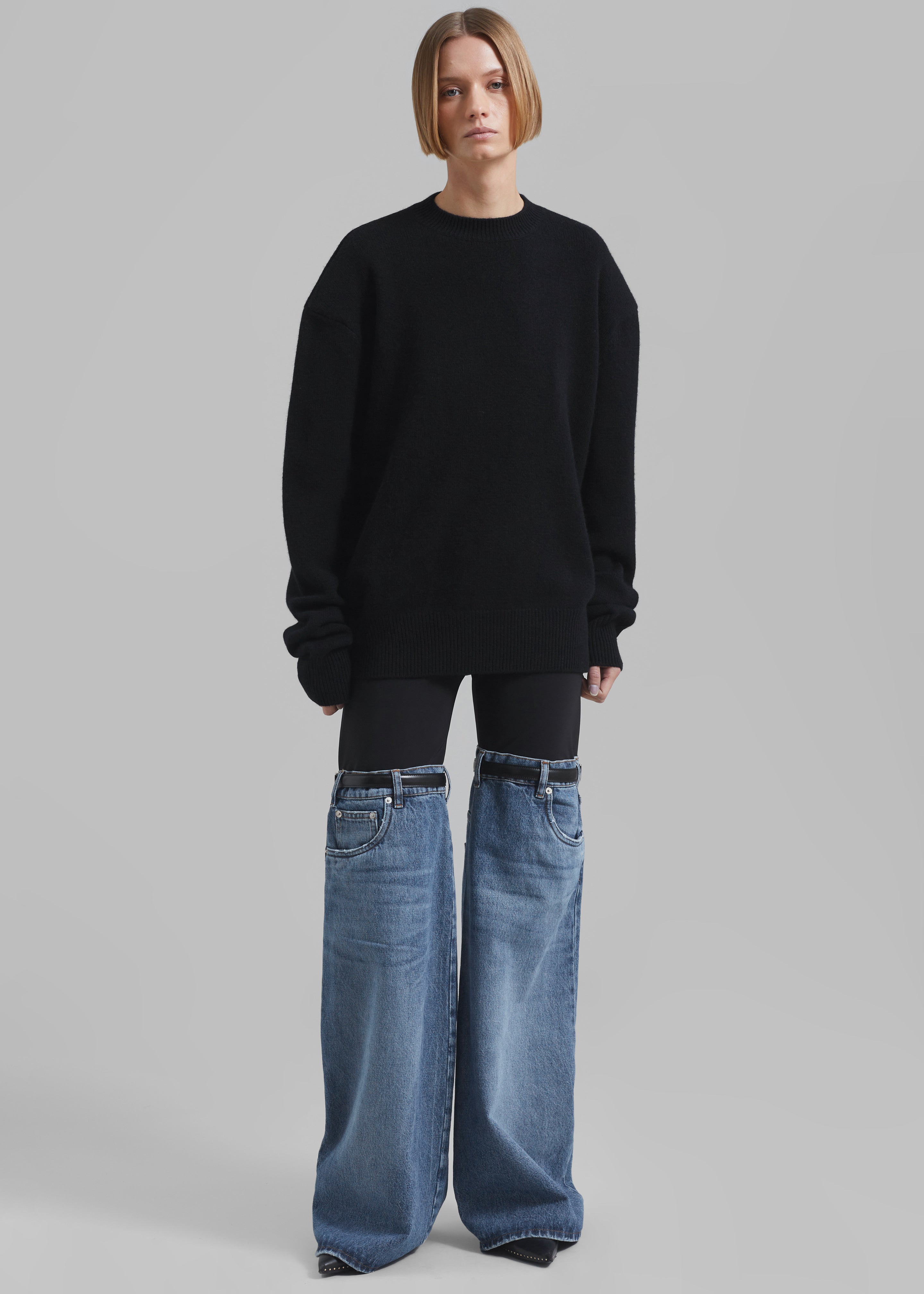 Rafaela Padded Knit Sweater - Black - 6