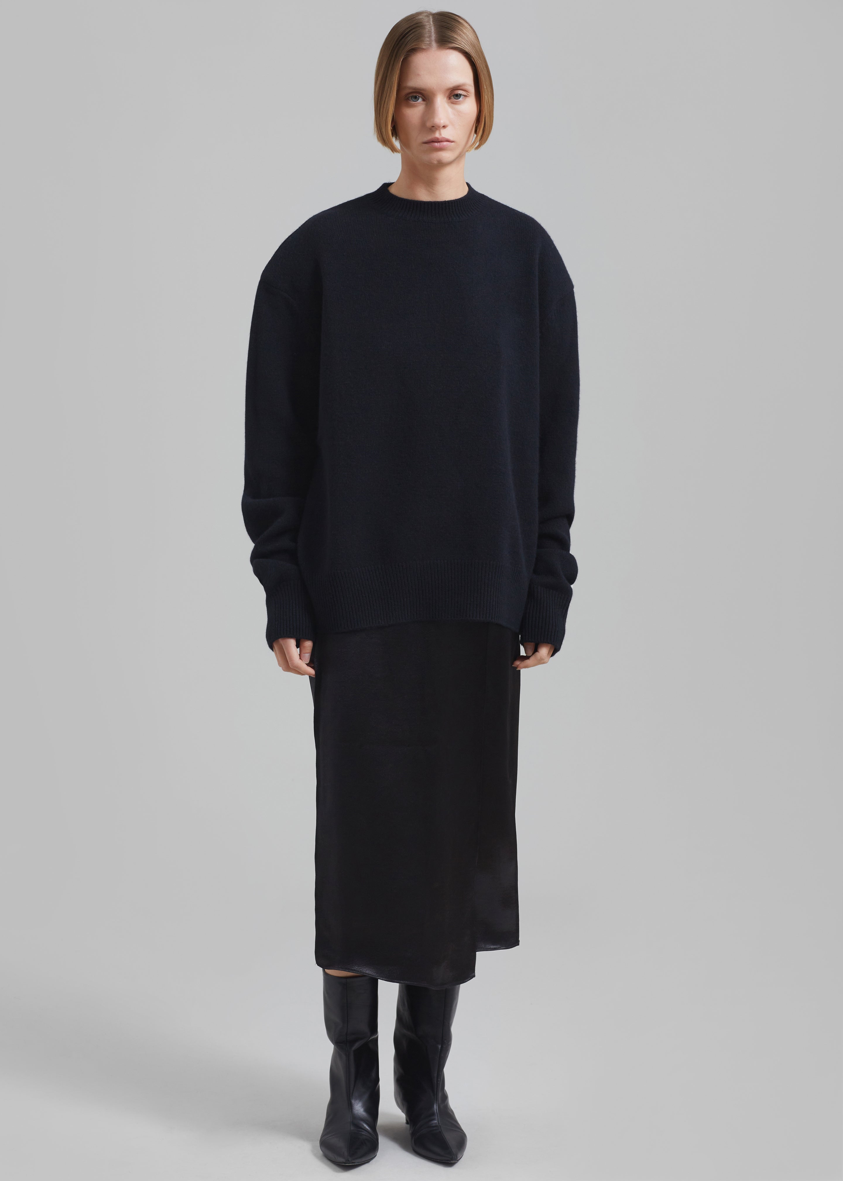 Rafaela Padded Knit Sweater - Black - 4