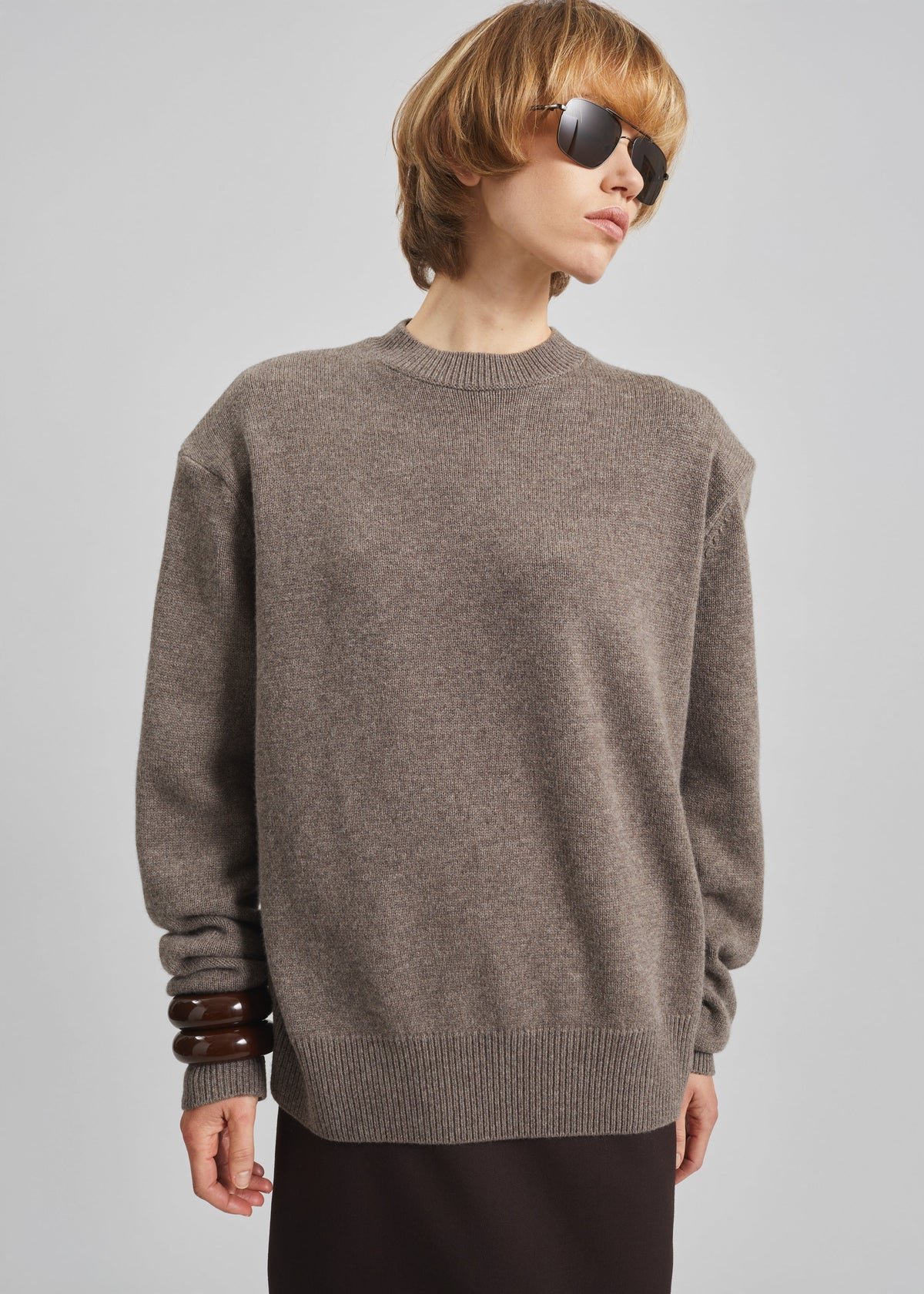 Rafaela Padded Knit Sweater - Dark Taupe - 2