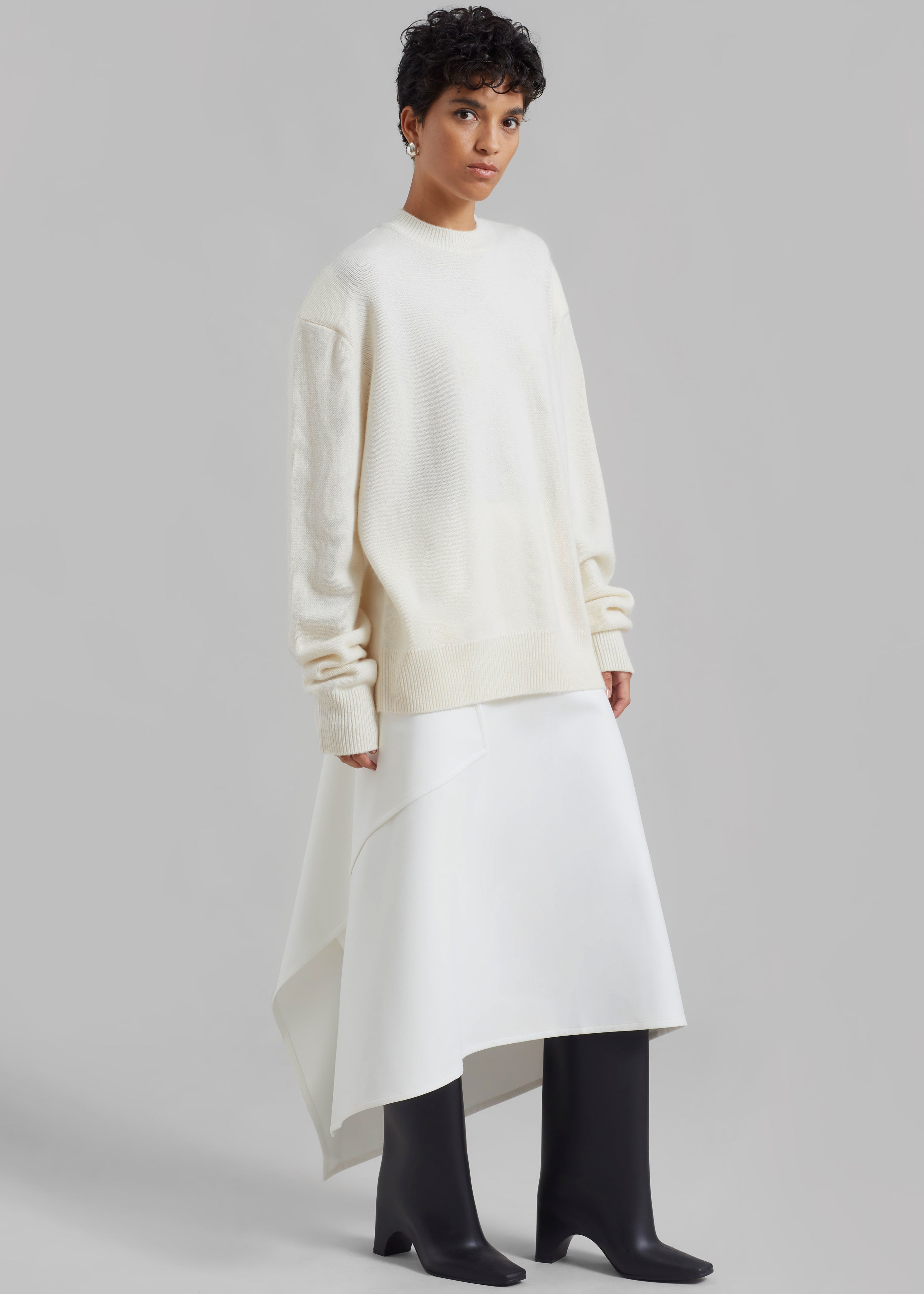 Rafaela Padded Knit Sweater - Ivory - 2