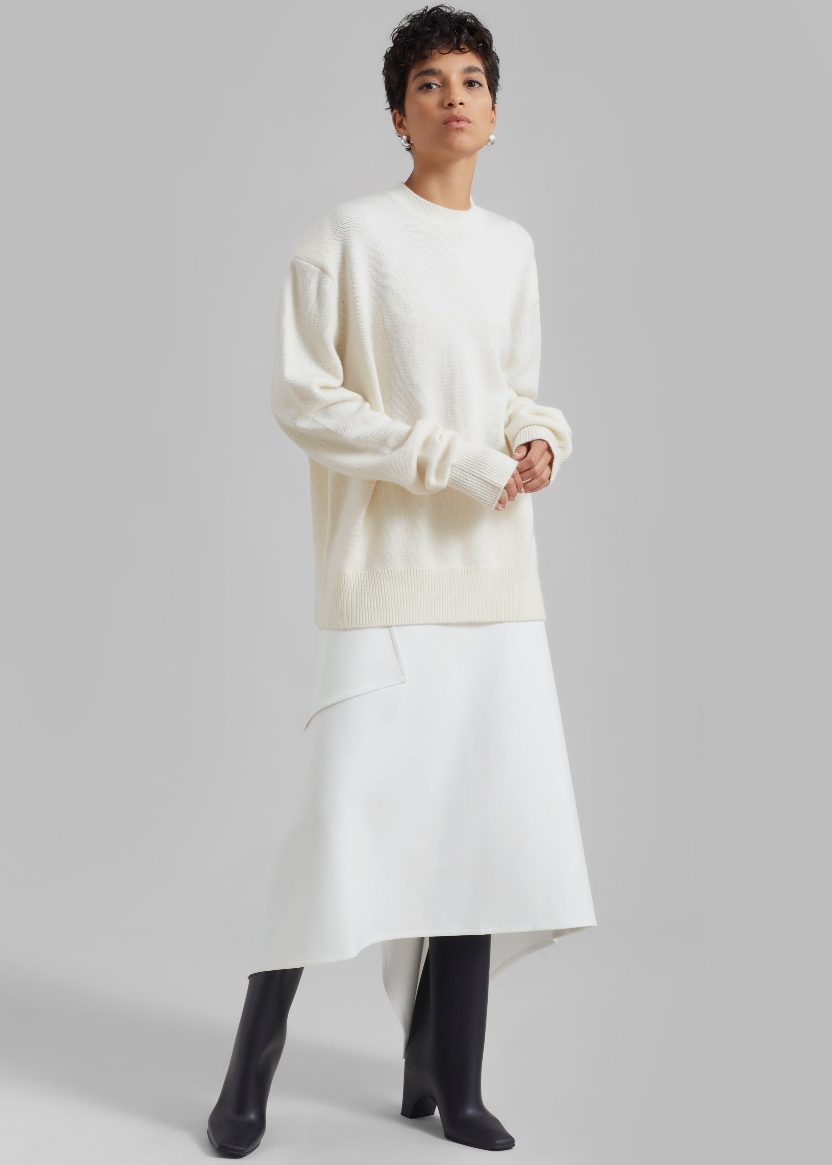 Rafaela Padded Knit Sweater - Ivory - 7