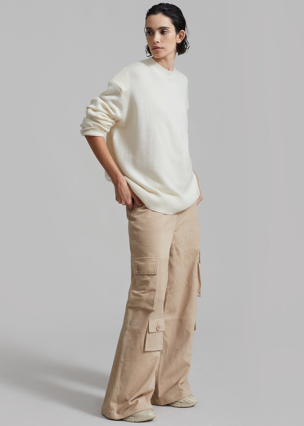 Rafaela Padded Knit Sweater - Ivory - 9