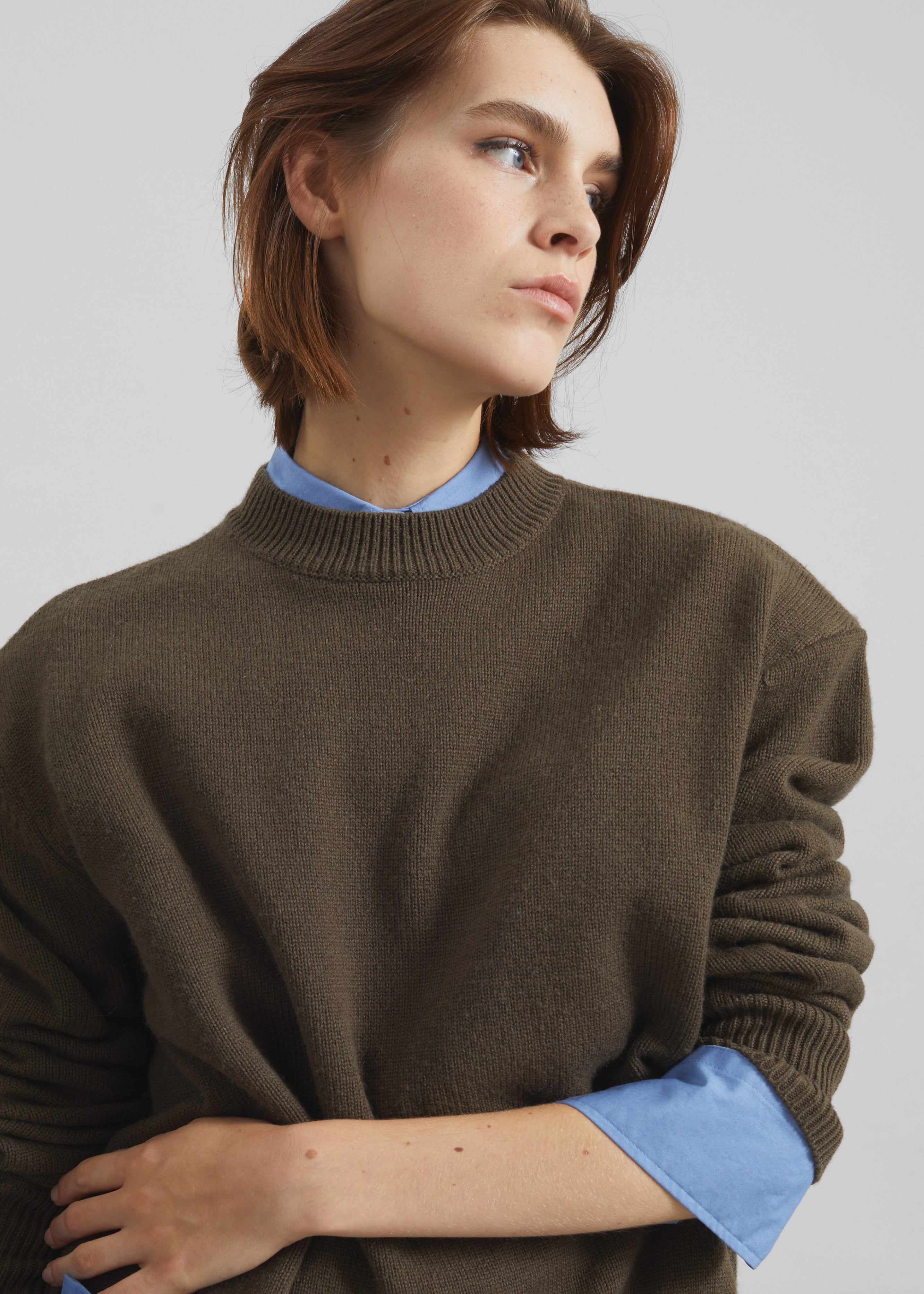 Rafaela Padded Knit Sweater - Olive - 3