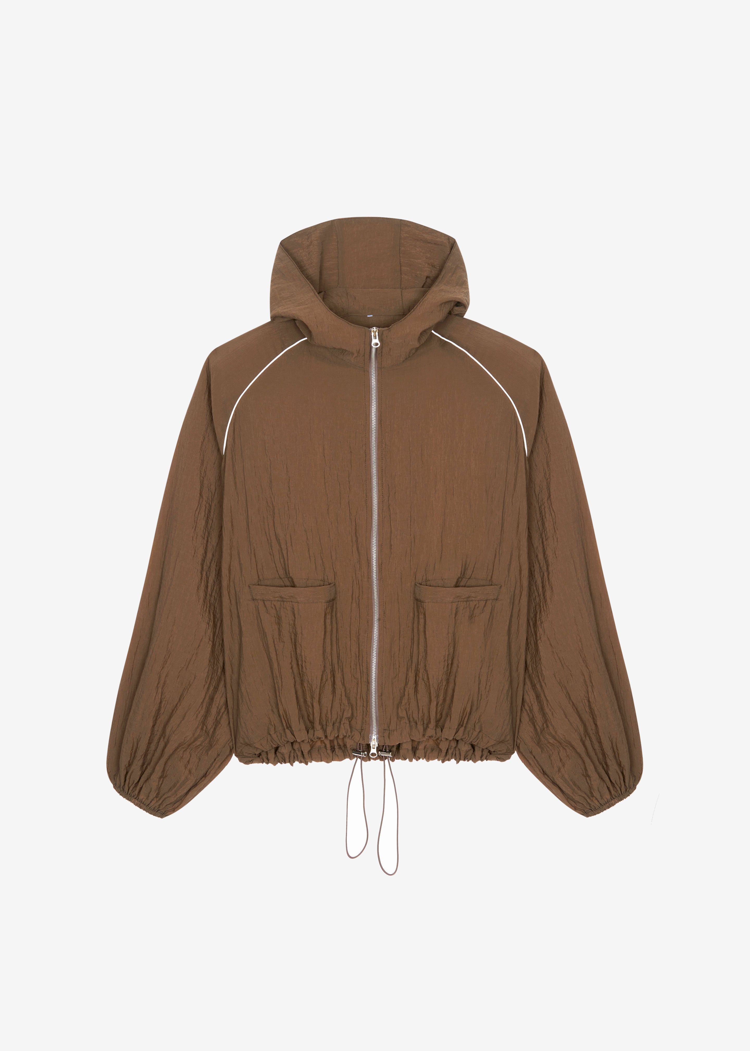 Rewa Padded Sheer Jacket - Brown - 10