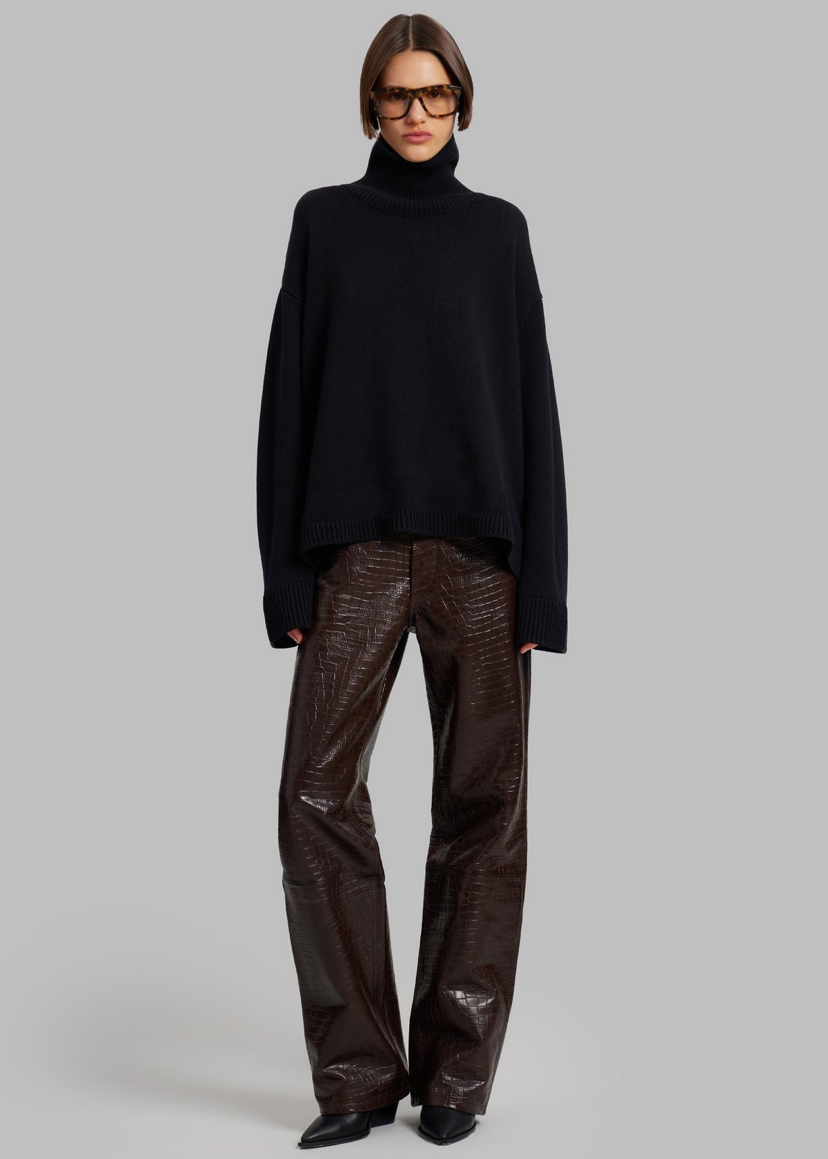 Rhea Trapeze Turtleneck - Black - 4
