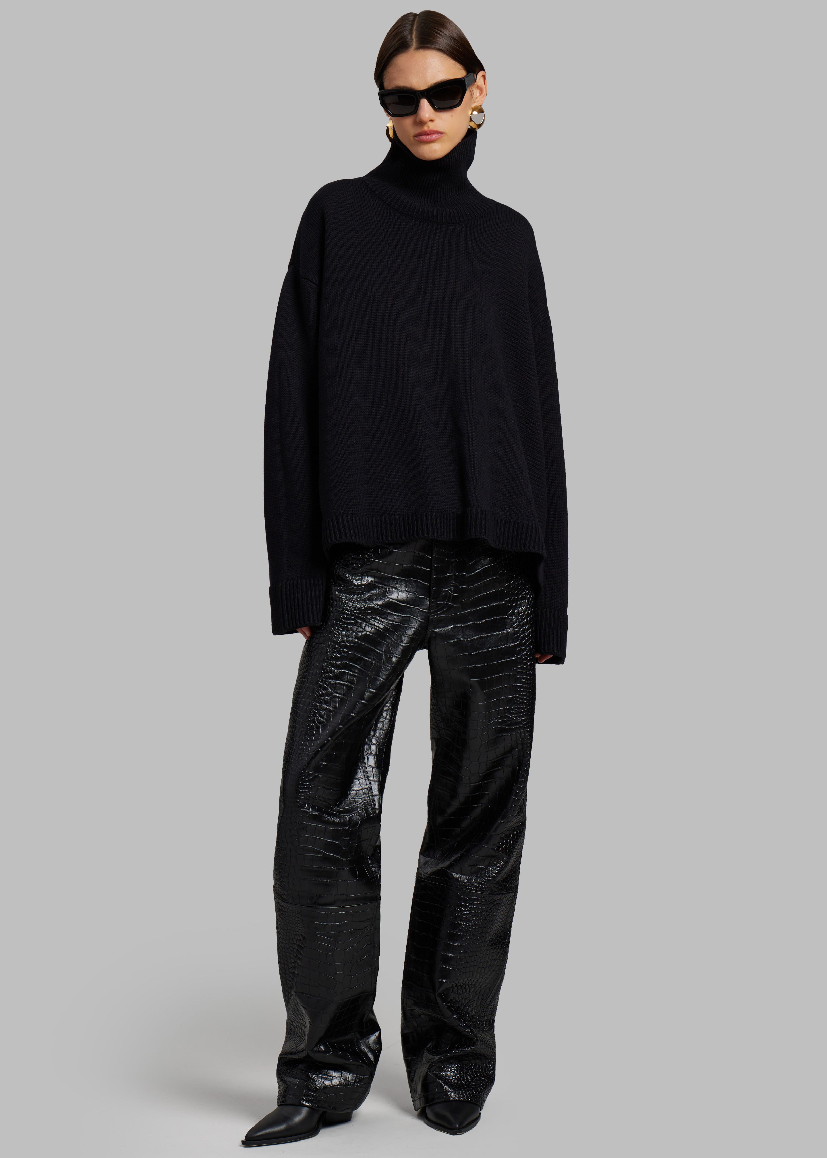Rhea Trapeze Turtleneck - Black - 2