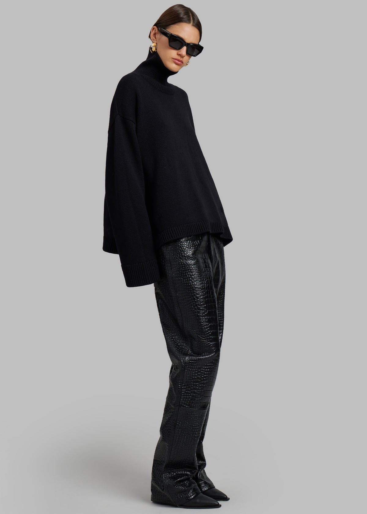 Rhea Trapeze Turtleneck - Black - 13
