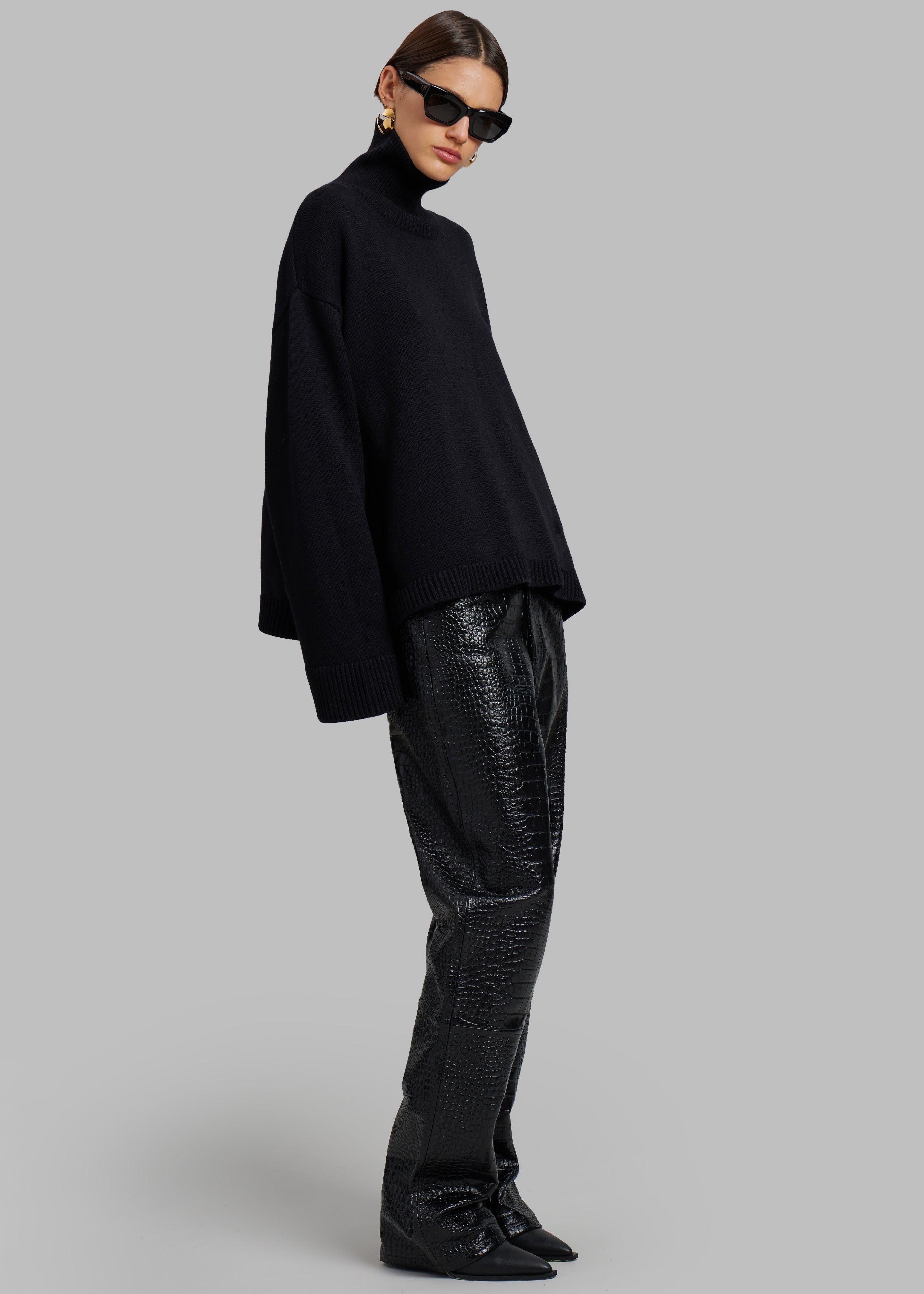 Rhea Trapeze Turtleneck - Black - 13