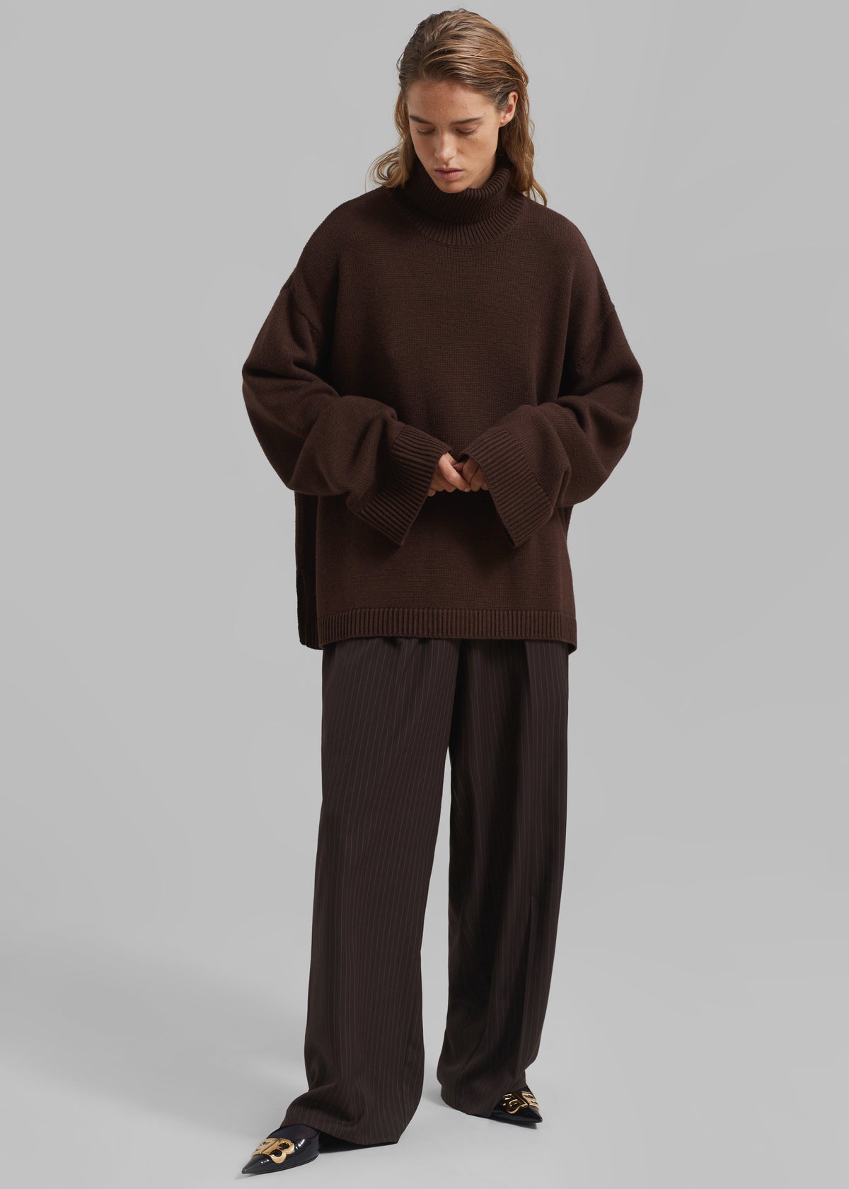 Rhea Trapeze Turtleneck - Brown - 5