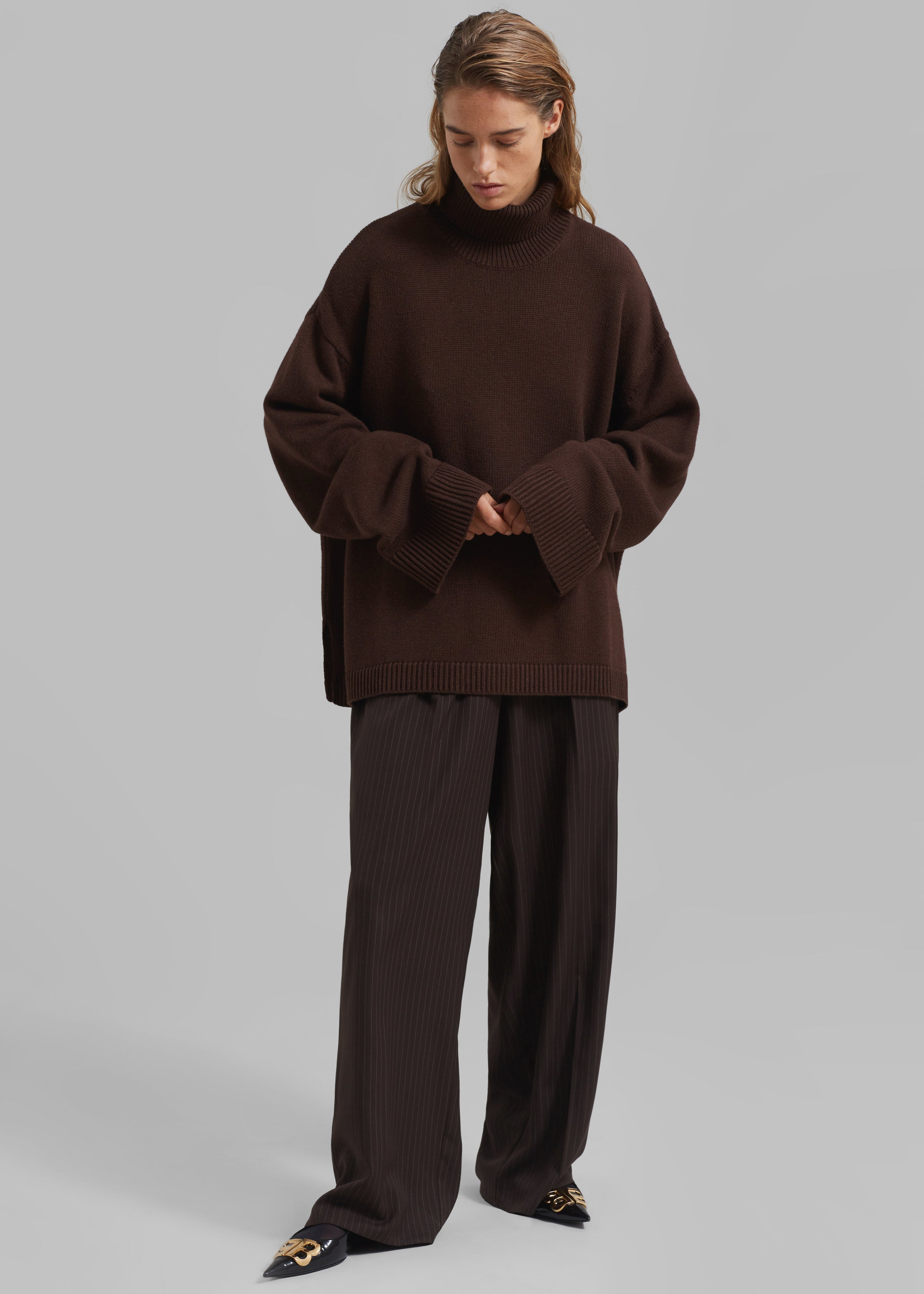 Rhea Trapeze Turtleneck - Brown - 5