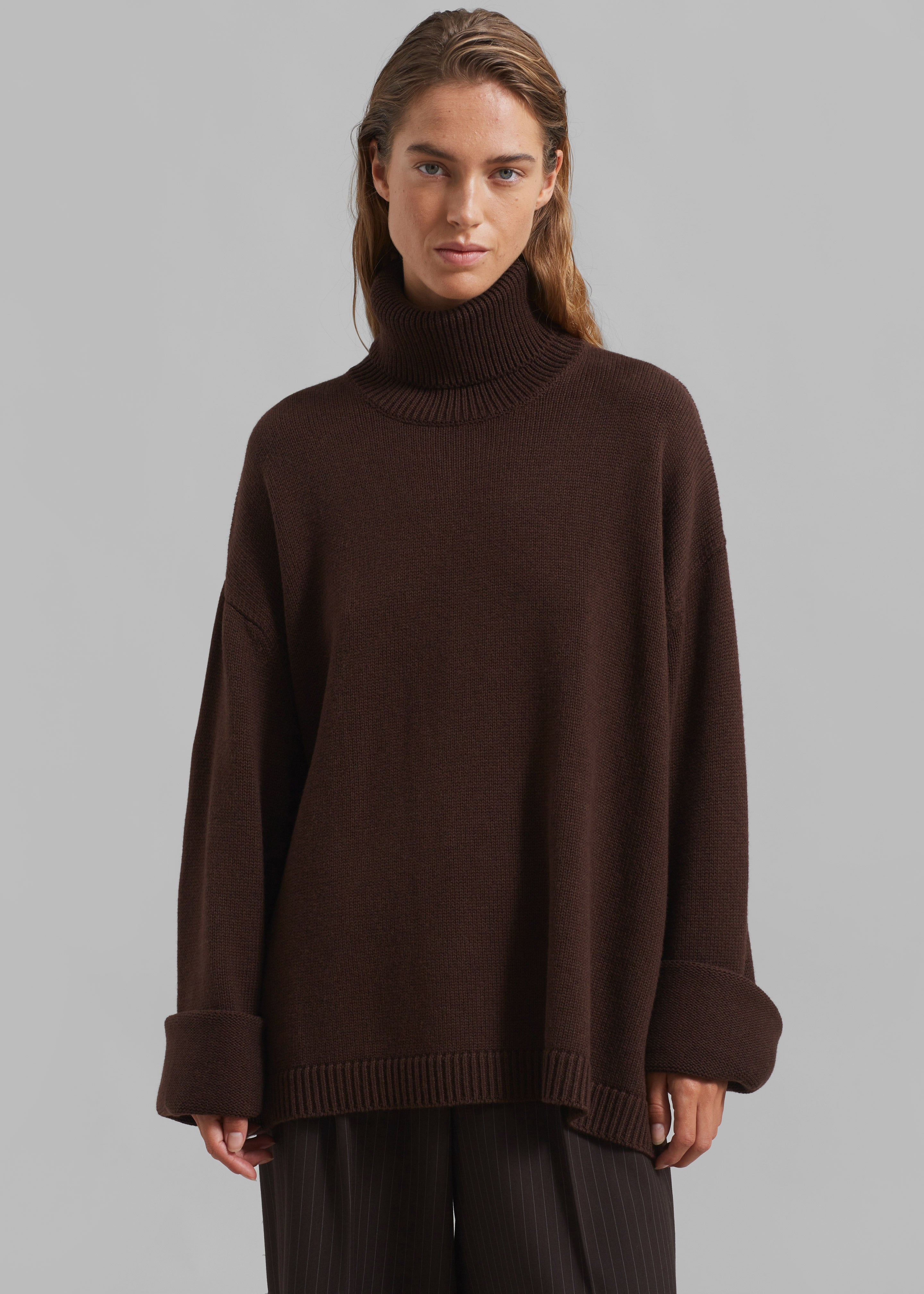 Rhea Trapeze Turtleneck - Brown - 8