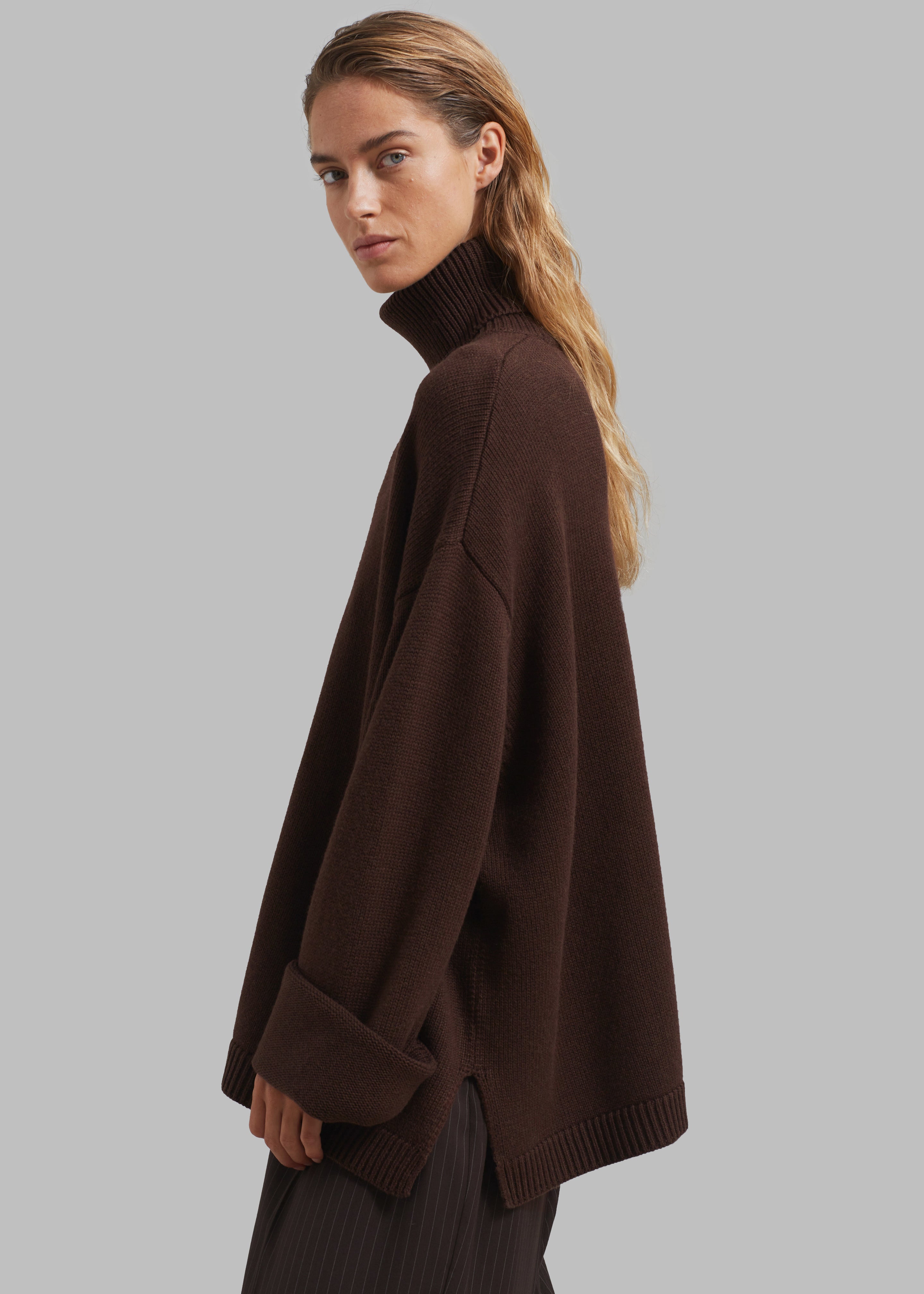 Rhea Trapeze Turtleneck - Brown - 4