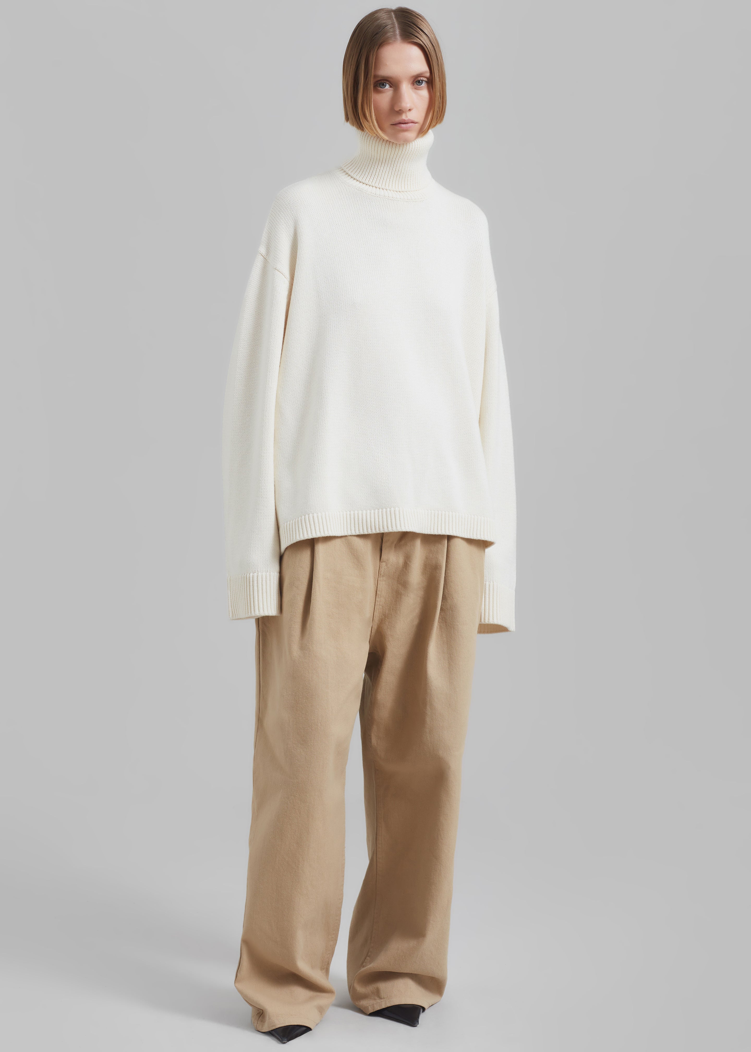 Rhea Trapeze Turtleneck - Ivory - 2