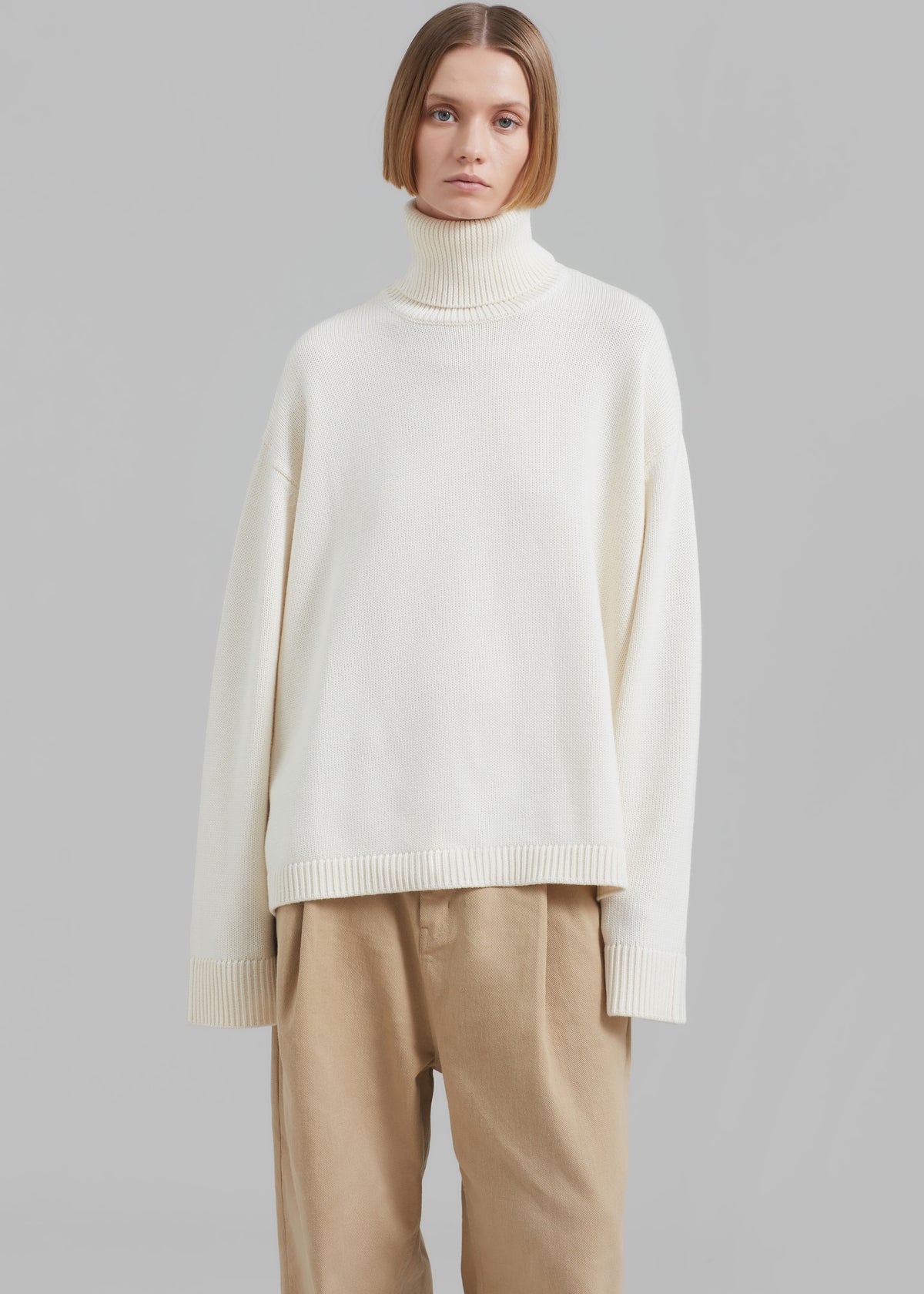 Rhea Trapeze Turtleneck - Ivory - 4