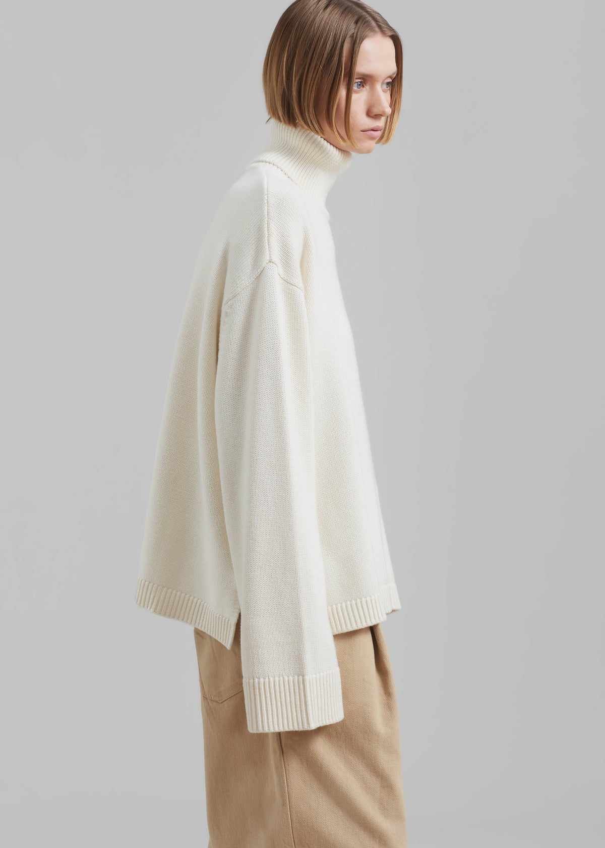 Rhea Trapeze Turtleneck - Ivory - 5