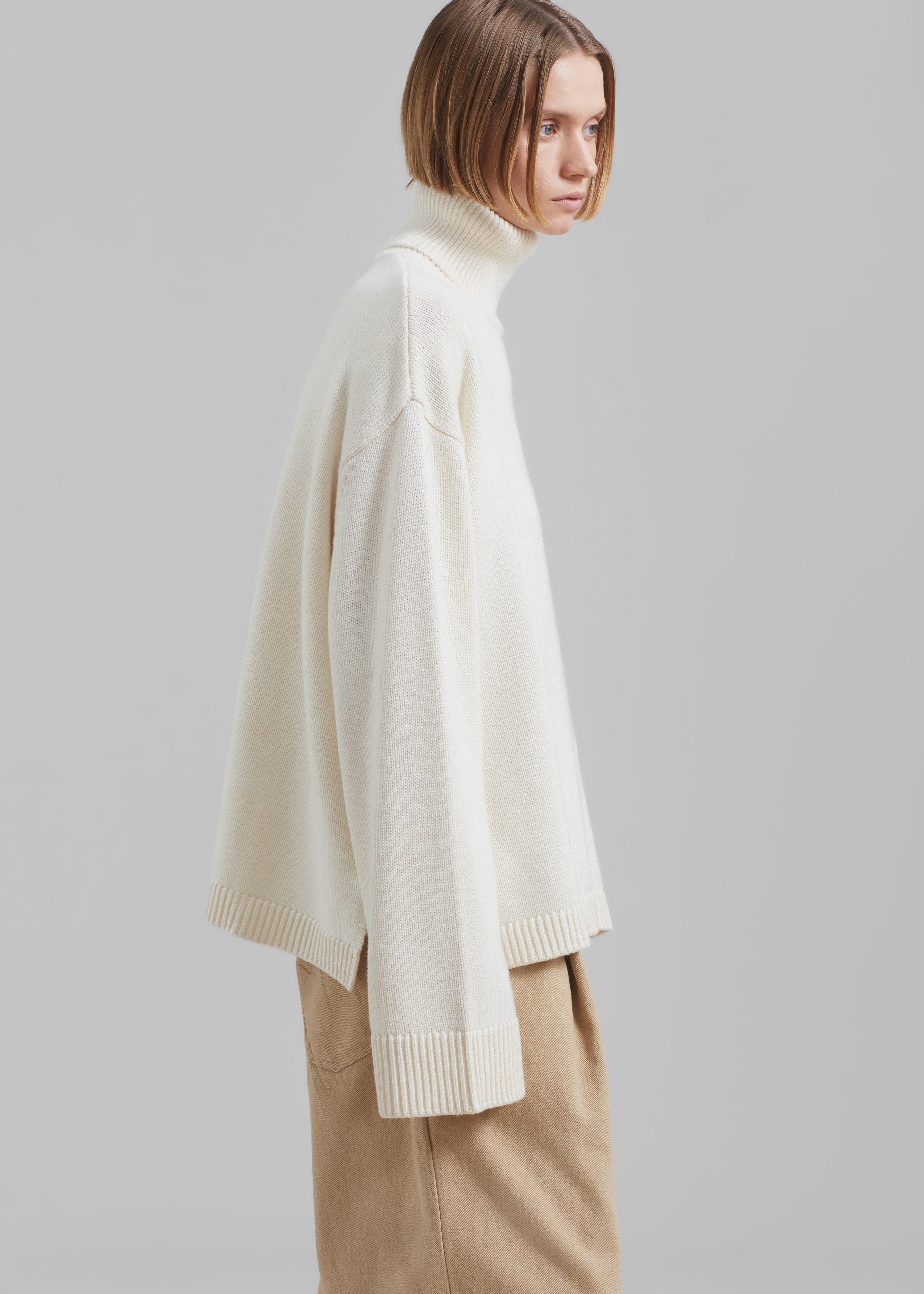 Rhea Trapeze Turtleneck - Ivory - 5