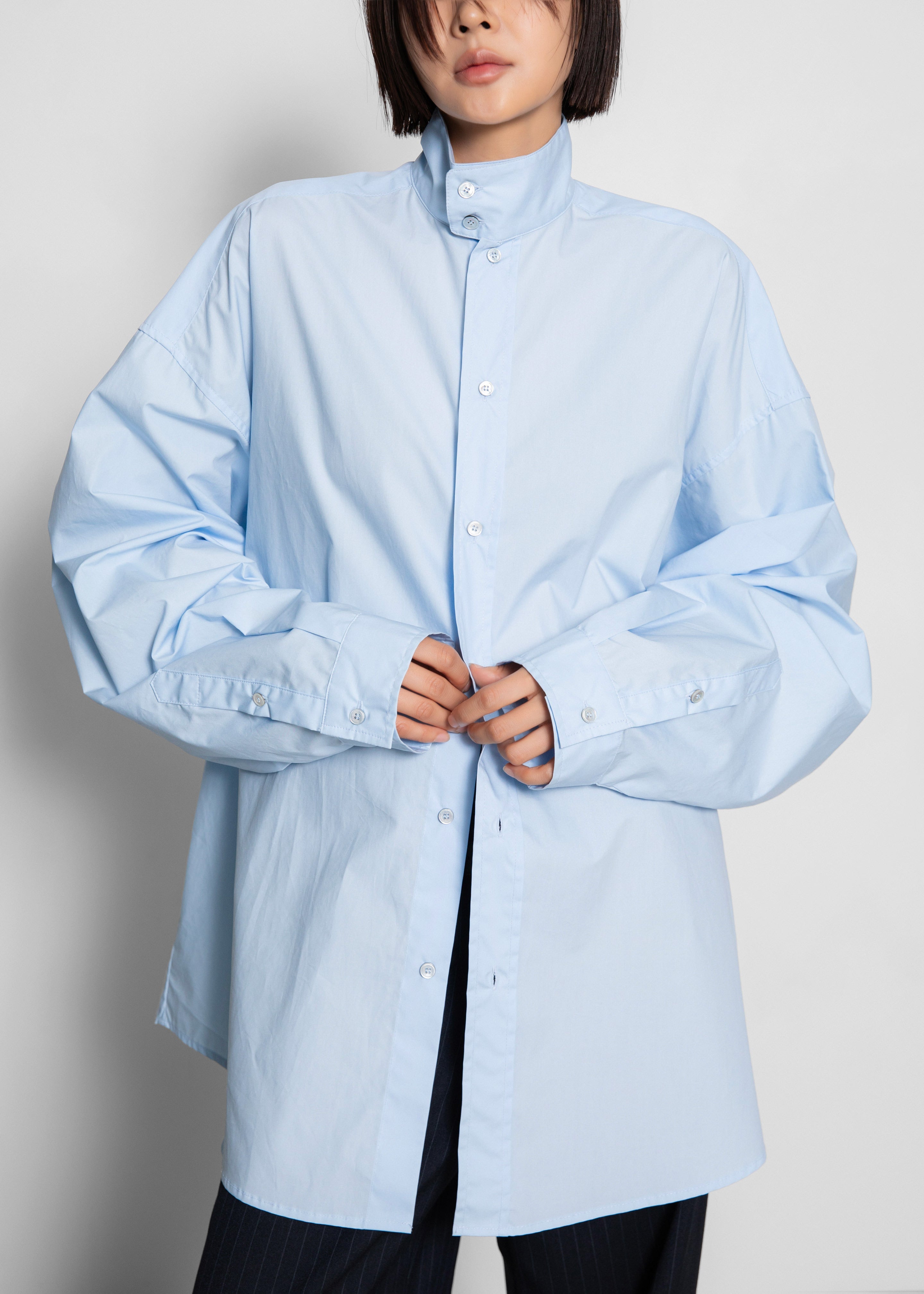 Riken Oversized Shirt - Sky Blue - 11