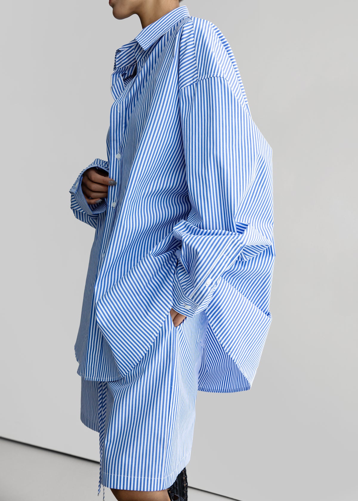 Rimini Bermuda Shorts - Blue/White Stripe - 7