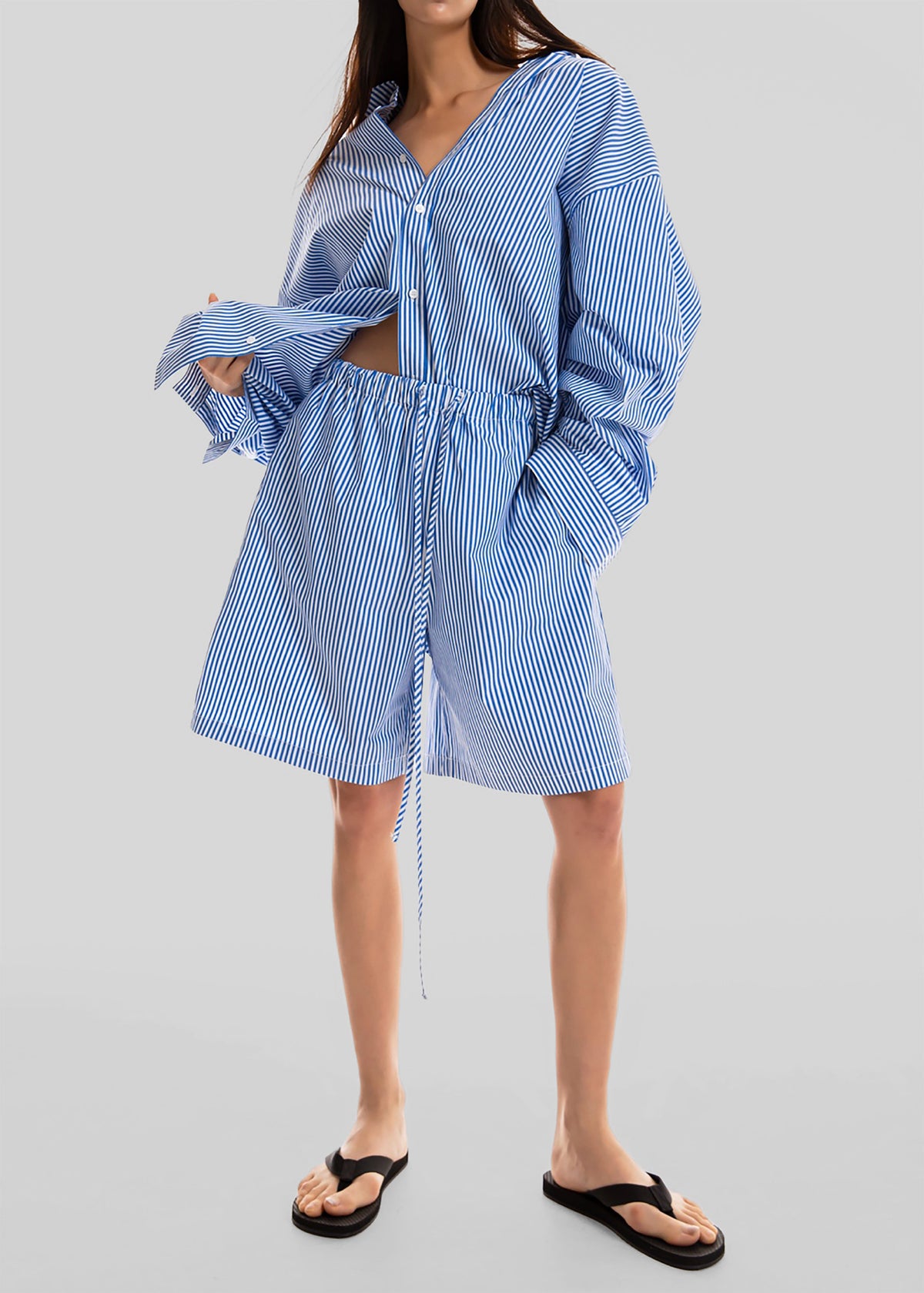 Rimini Bermuda Shorts - Blue/White Stripe - 4