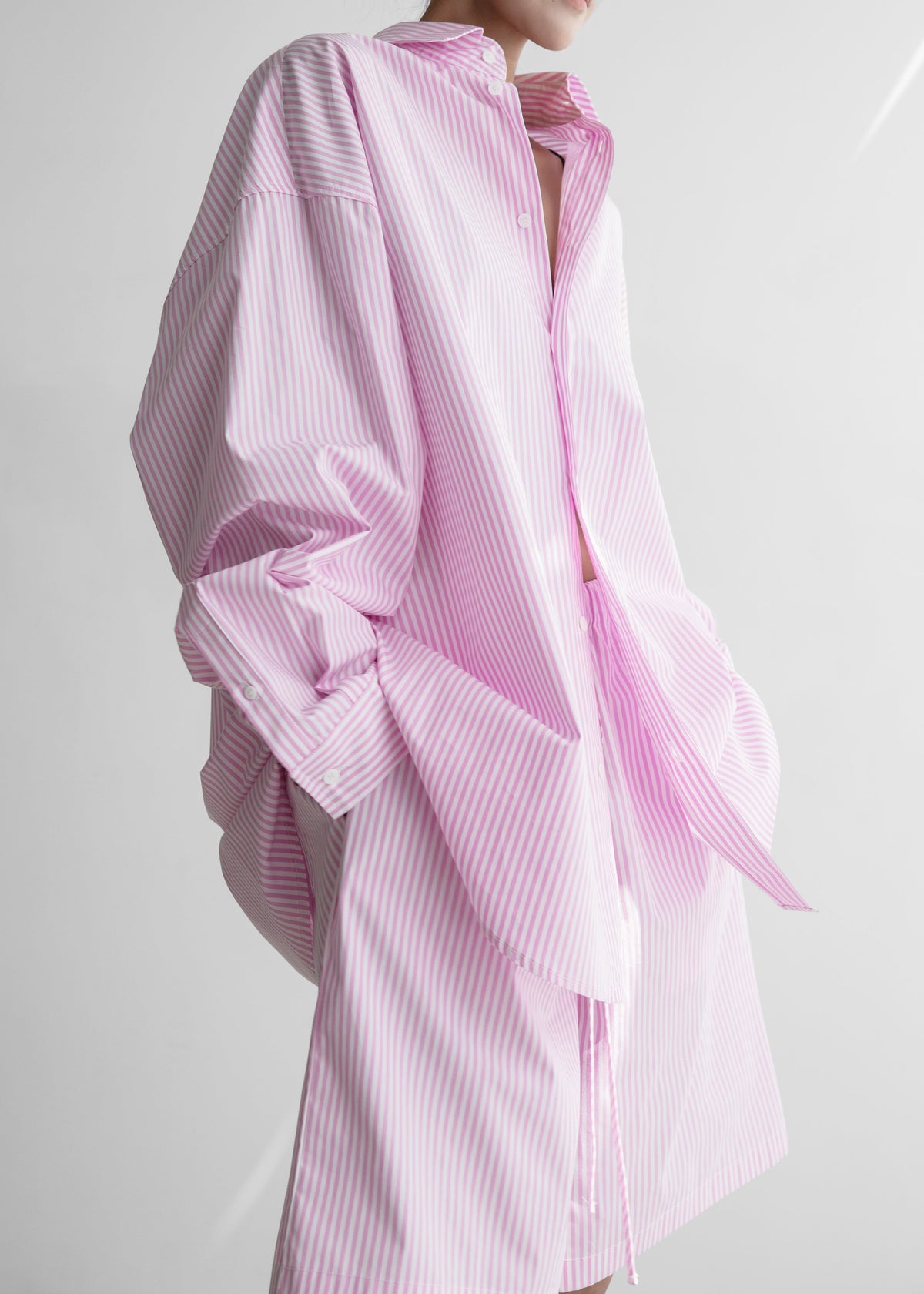 Rimini Bermuda Shorts - Pink/White Stripe - 4