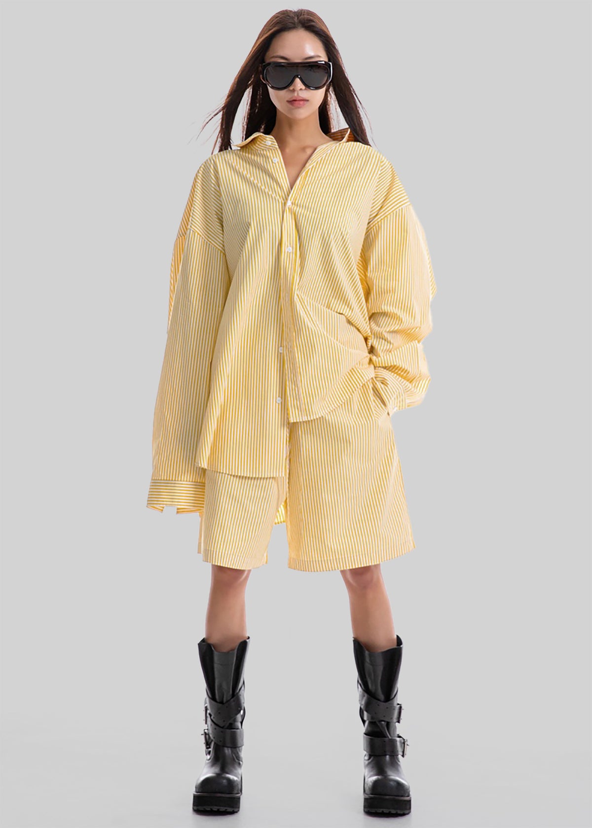 Rimini Bermuda Shorts - Yellow/White Stripe - 9